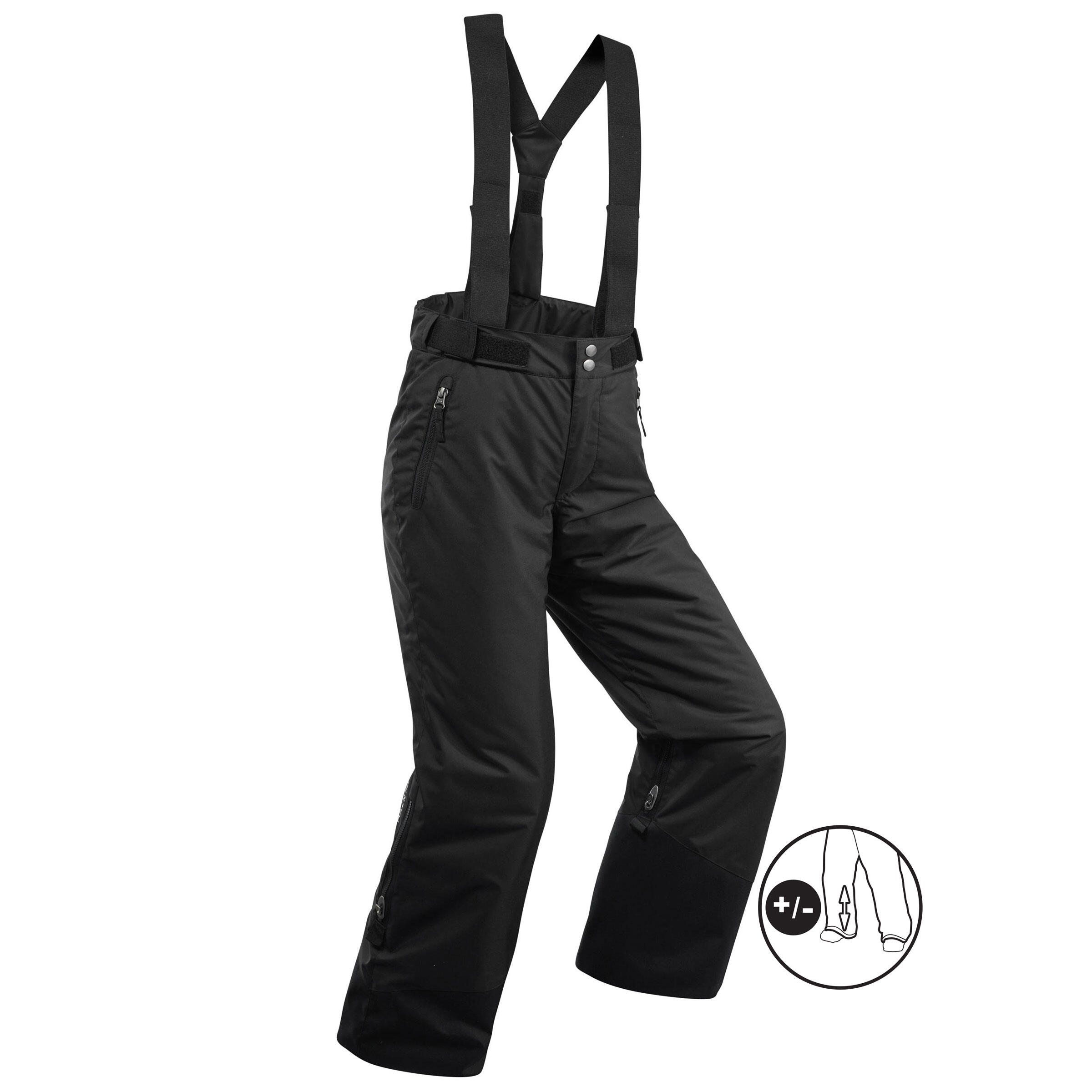 Wedze Skihose Pull'n Fit 500 warm wasserdicht Kinder schwarz