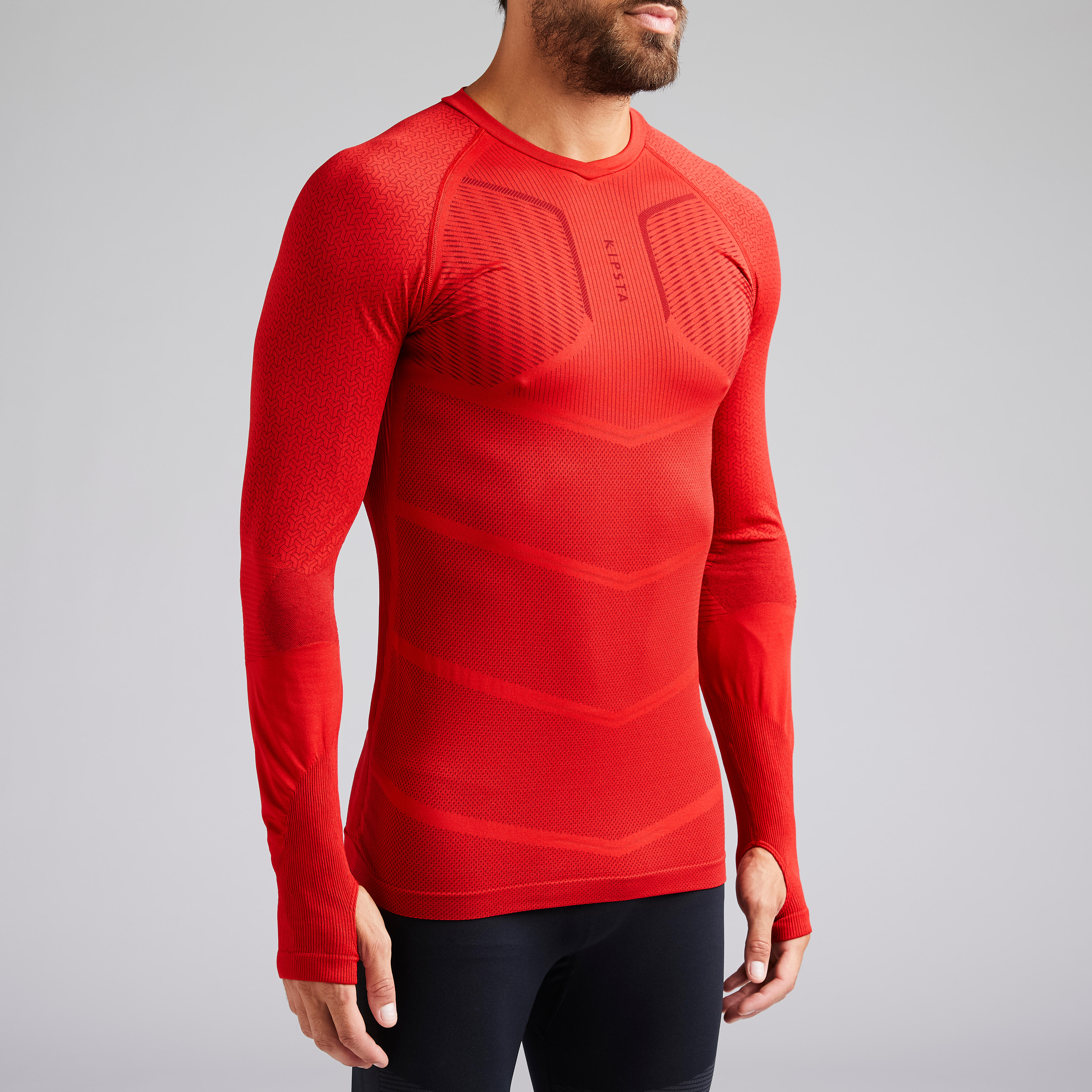 Kipsta Funktionsshirt Fussball langarm Keepdry 500 Damen/Herren weiss