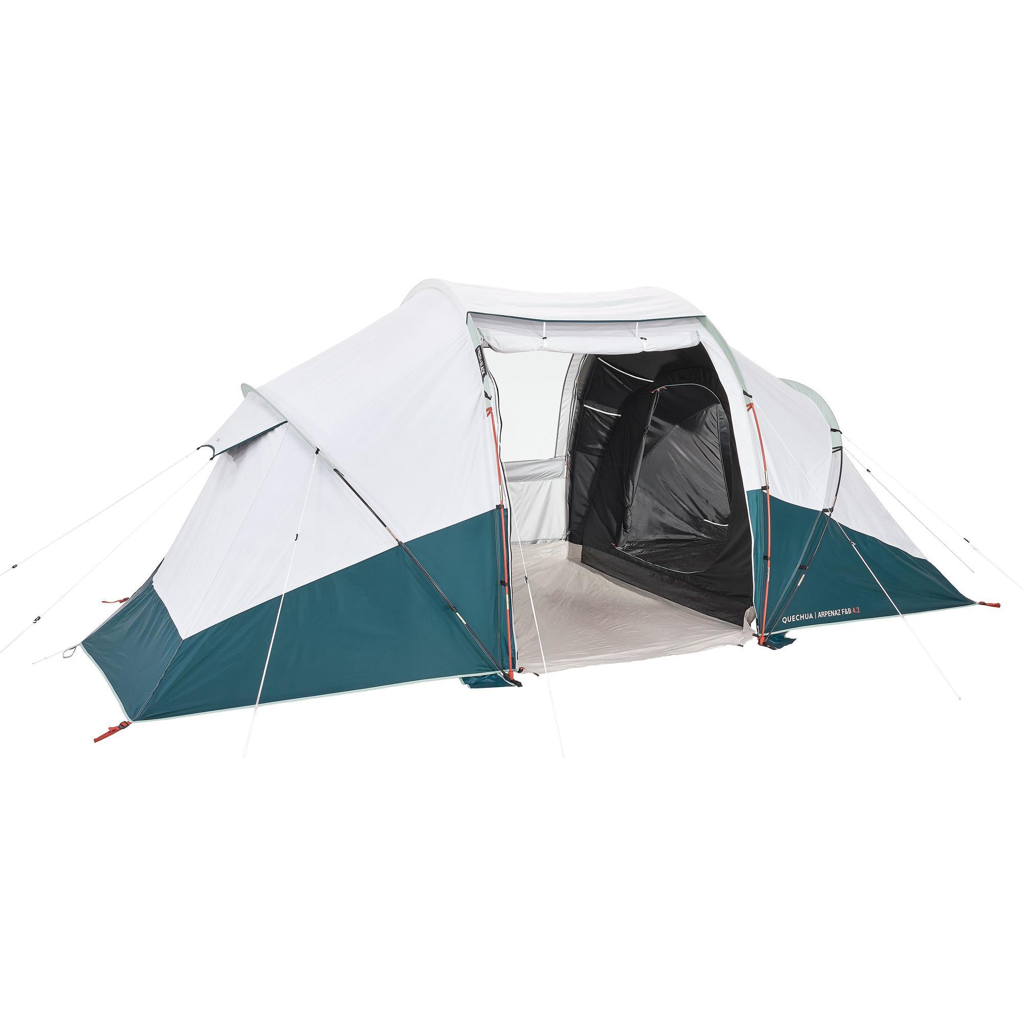 Quechua Familienzelt Stangenaufbau Fresh & Black - Arpenaz 4.2 für 4 Personen 2 Kabinen