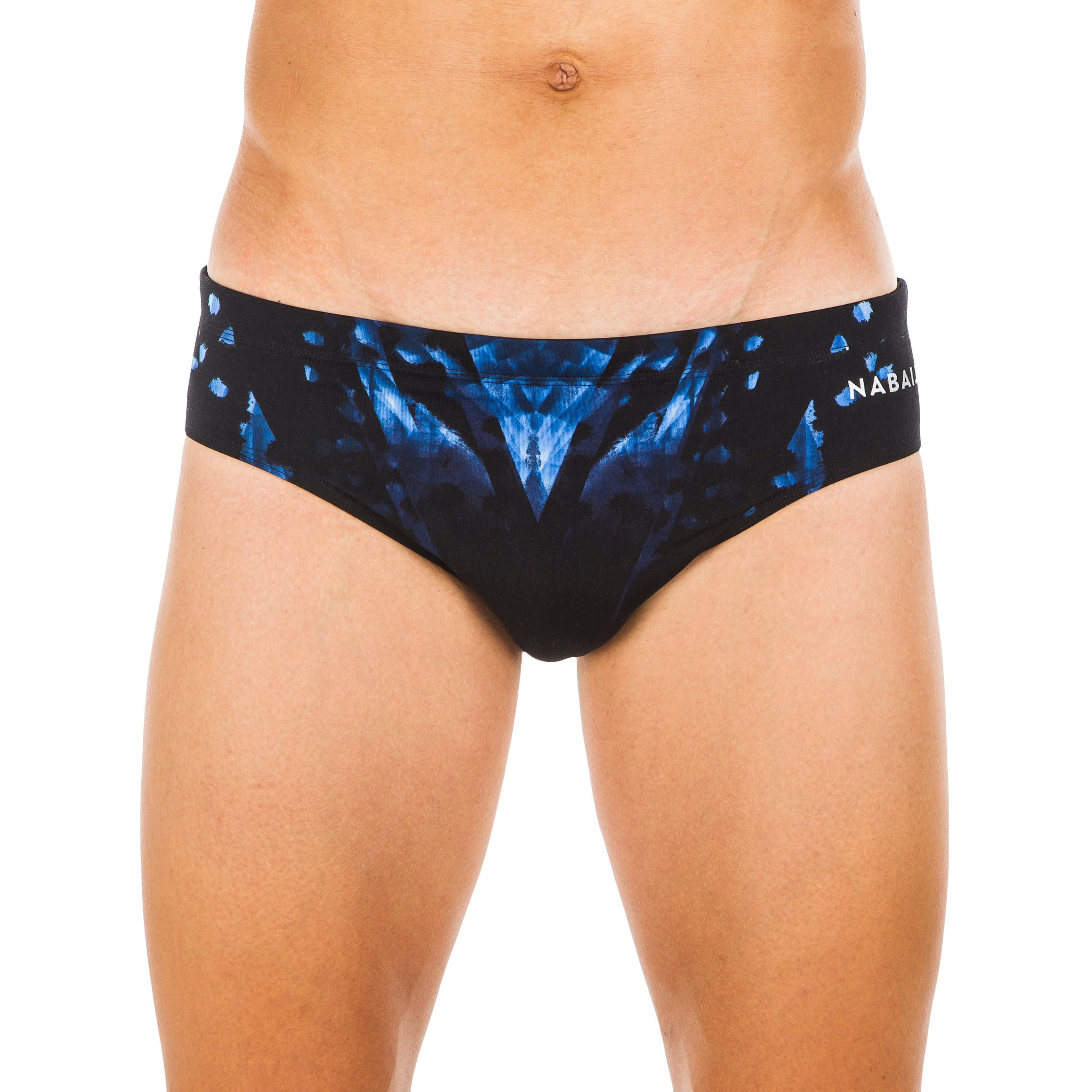 Nabaiji Badehose Slip 900 Print Herren schwarz