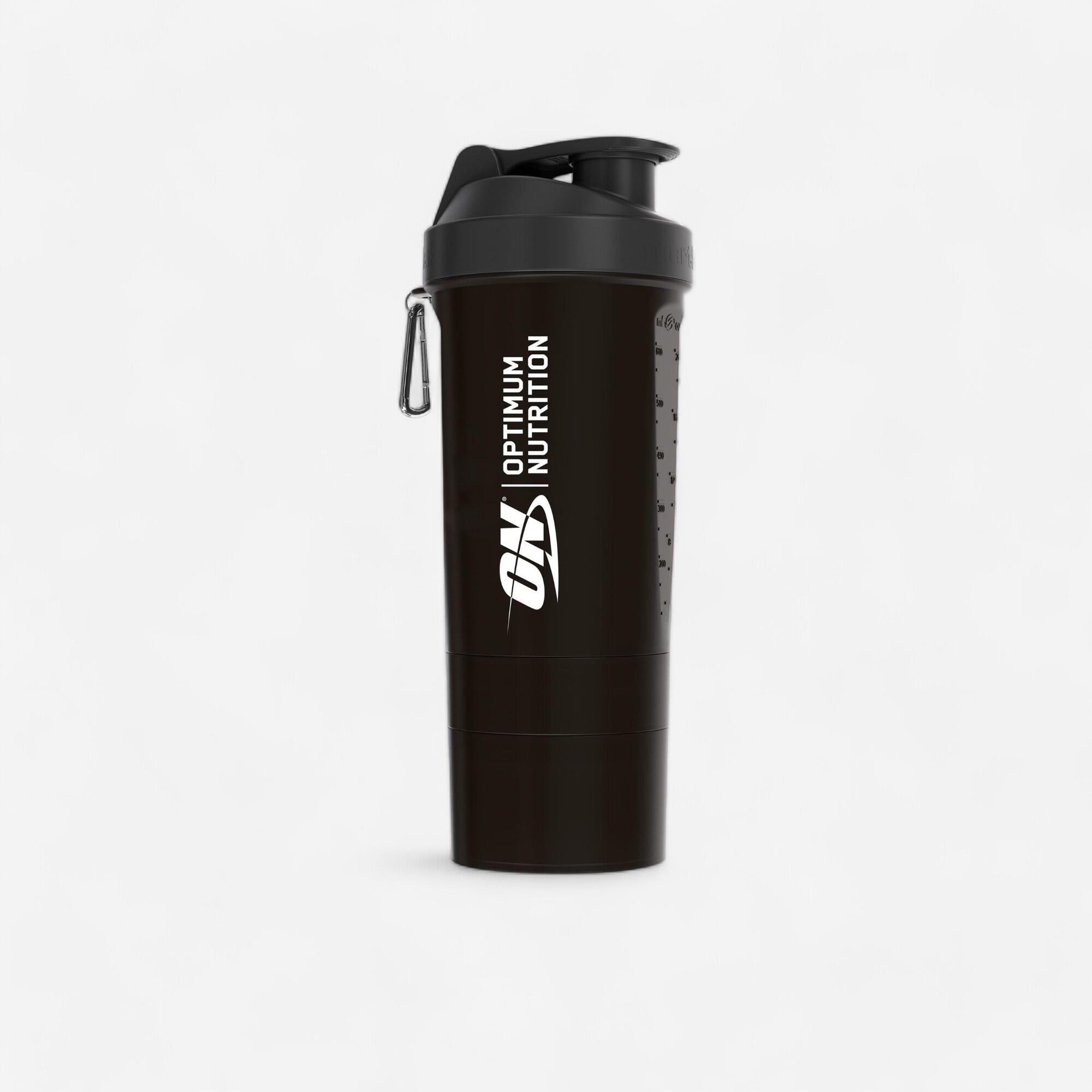 Optimum Nutrition Shaker 600 ml mit Ablagefach und Schraubverschluss