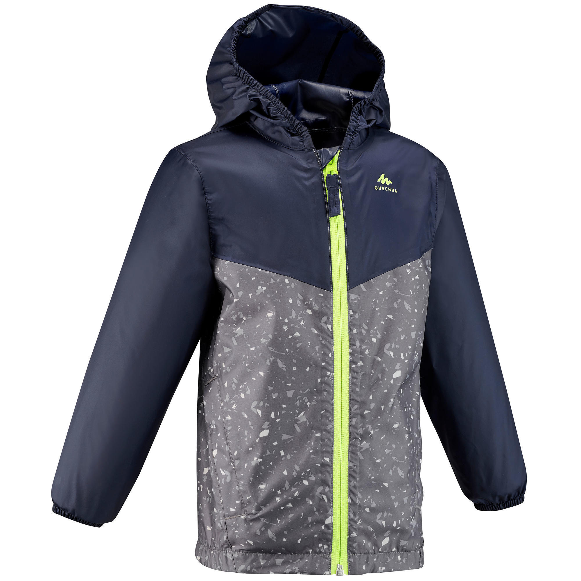 Quechua Wanderjacke MH150 wasserdicht Kleinkinder Gr. 92–116 blau/grau