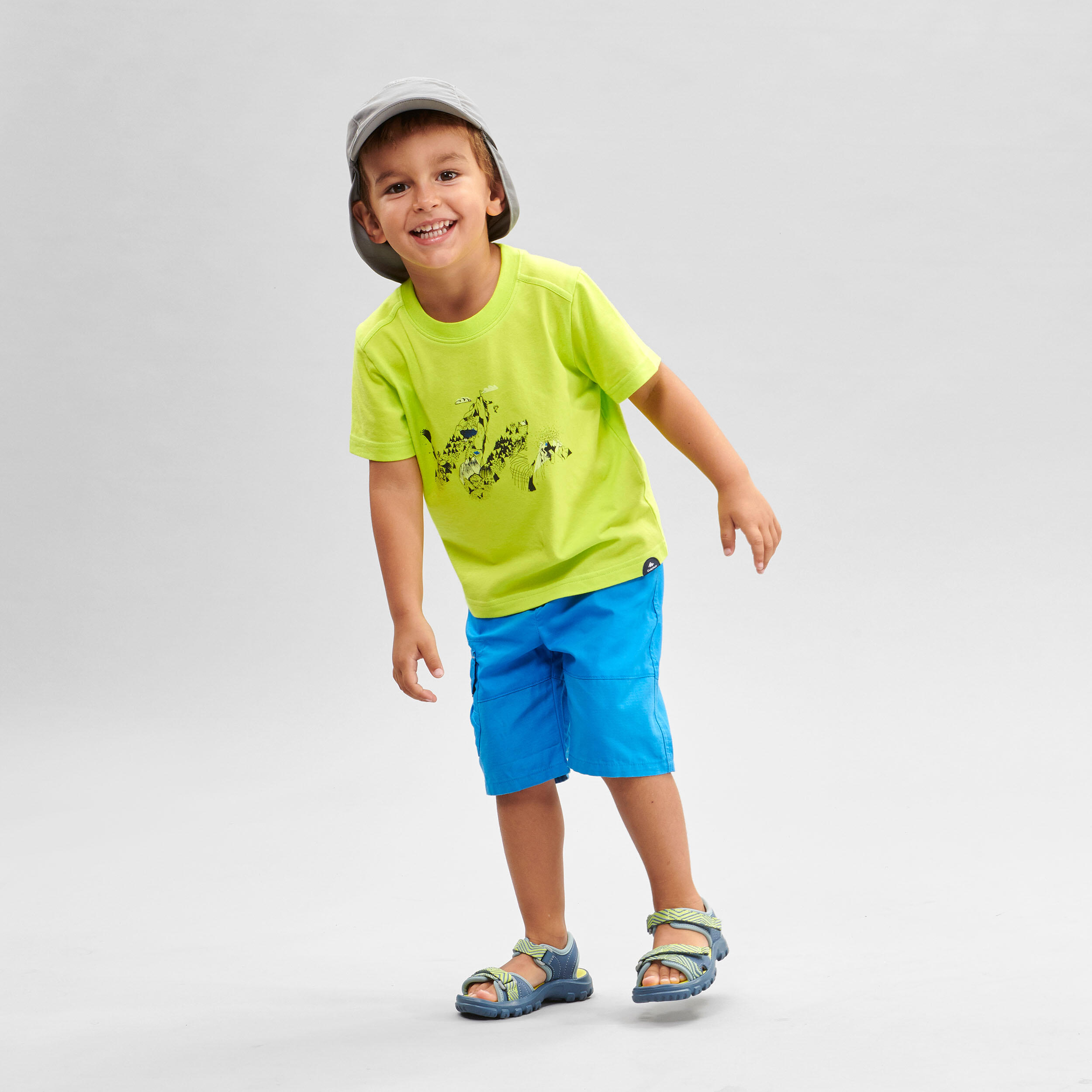 Quechua Wandershorts Bergwandern MH500 Kinder Gr. 92–116 grün