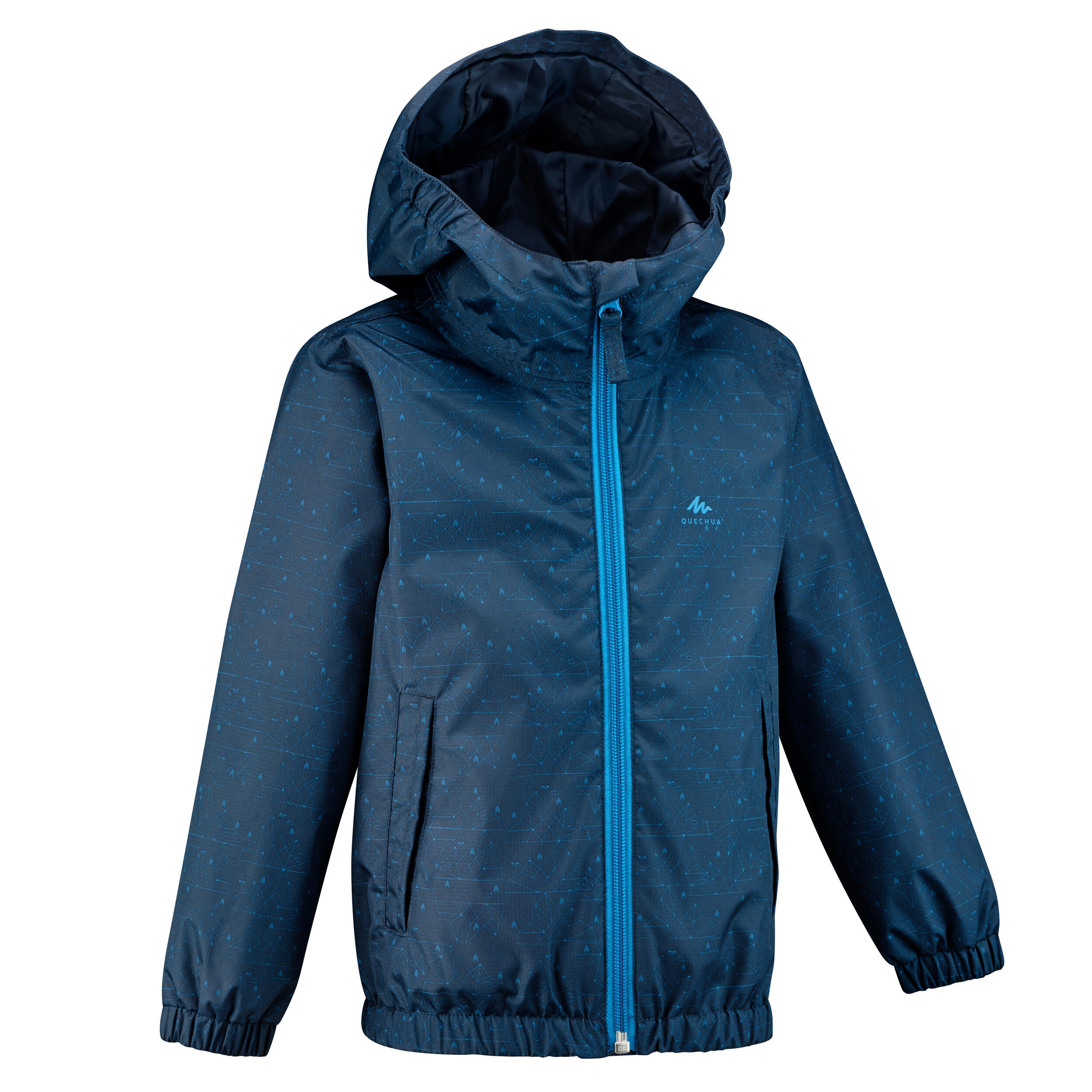 Quechua Regenjacke Wanderjacke Bergwandern MH500 wasserdicht Kleinkinder Gr. 92–116 blau