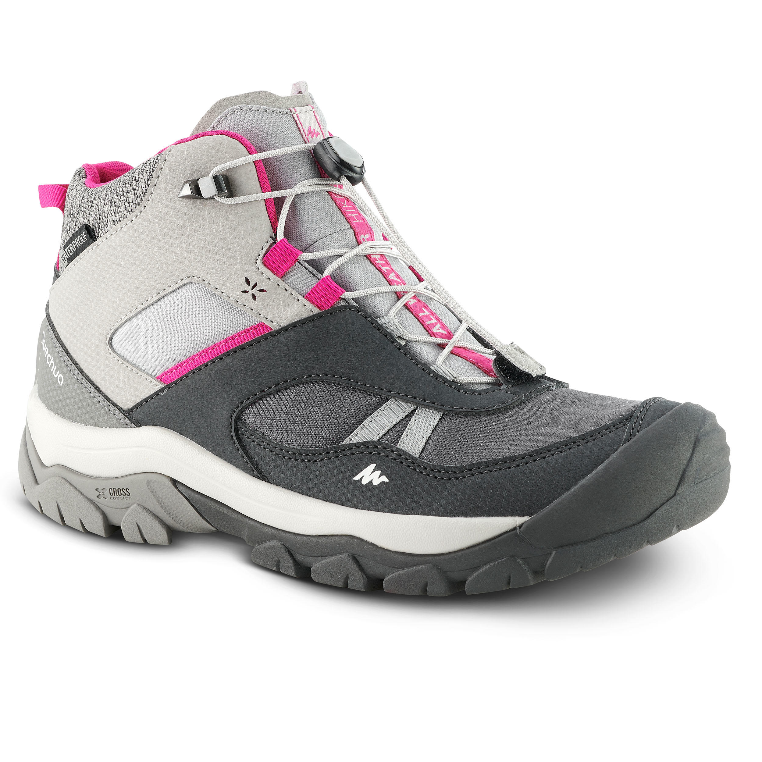 Quechua Wanderschuhe CROSSROCK halbh. wasserdicht Schnellschnürung Kinder Gr. 35-38