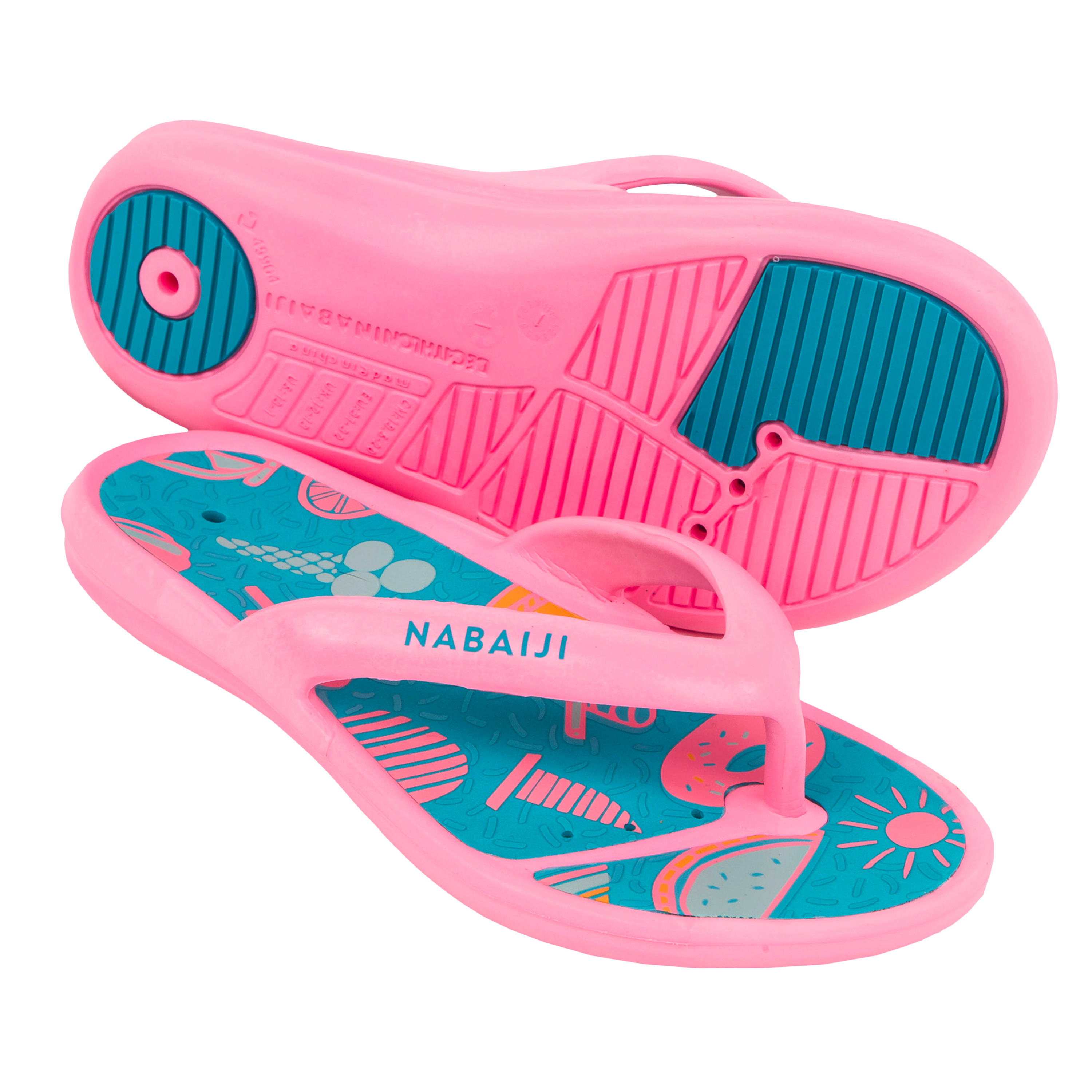 Nabaiji Zehensandalen Tonga 500 Print Playa Kinder rosa