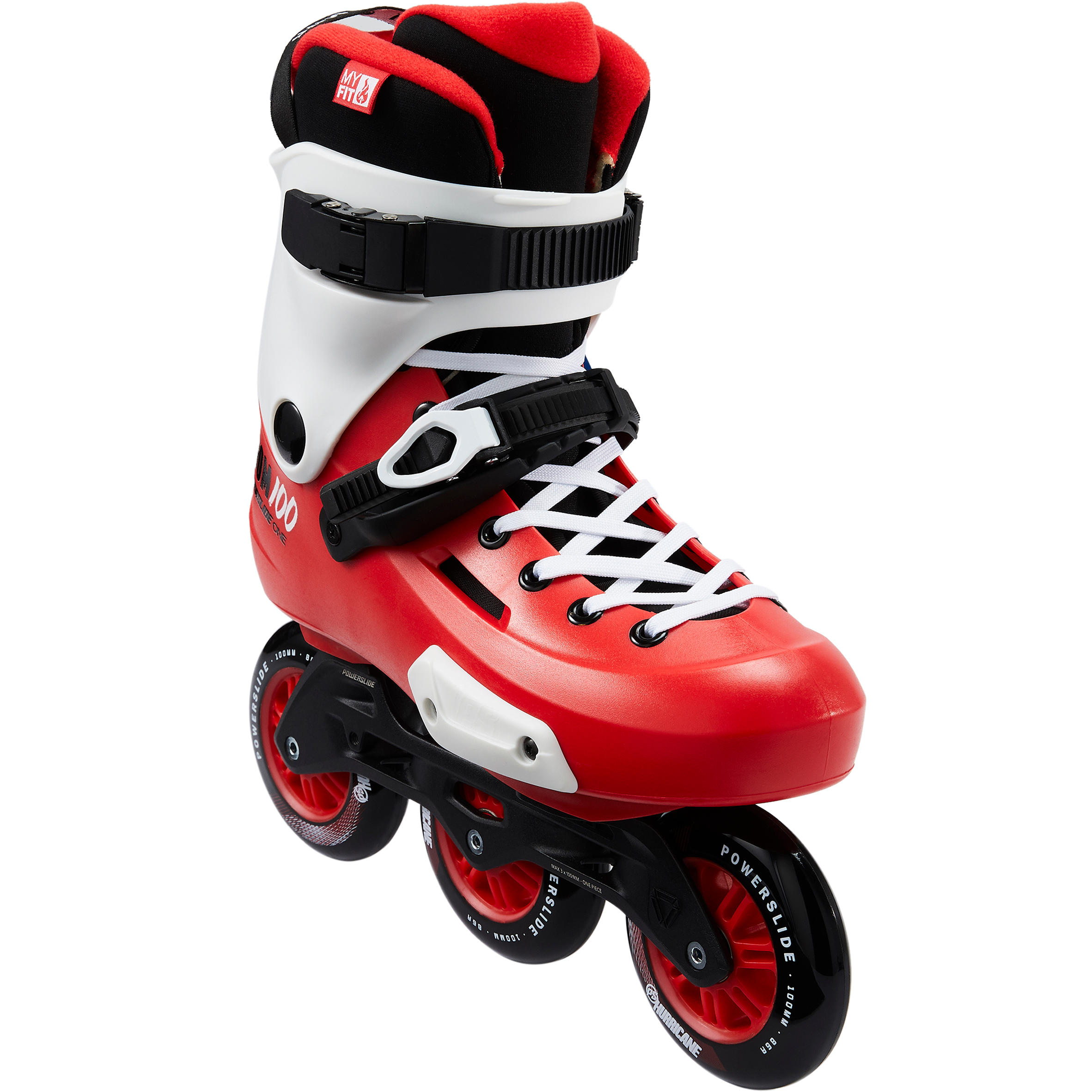 Powerslide Inline Skates Inliner Triskate Freeskate ZOOM 100 Erwachsene rot/weiß