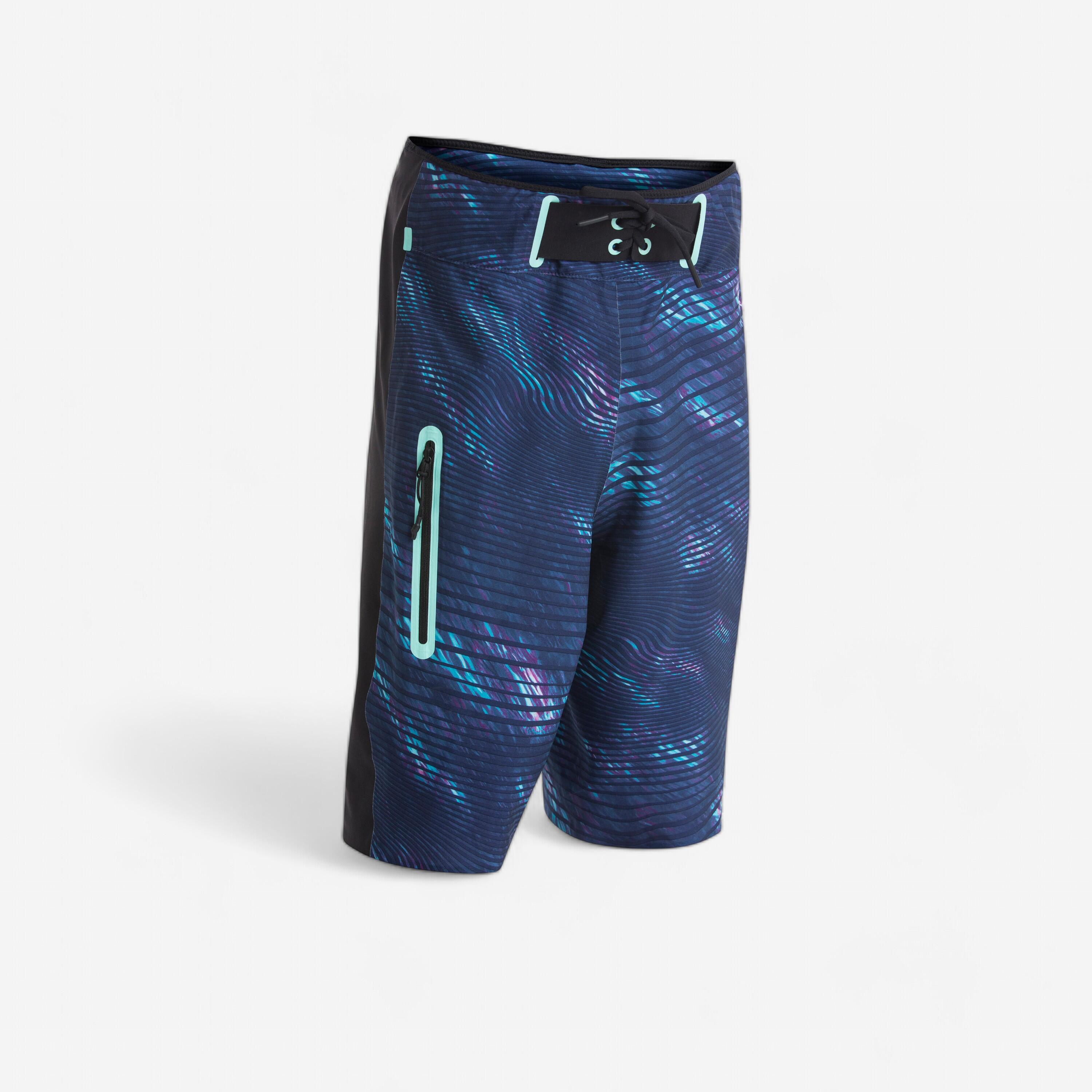 Olaian Boardshorts Surfen Jungen 950 Tween schwarz/grün