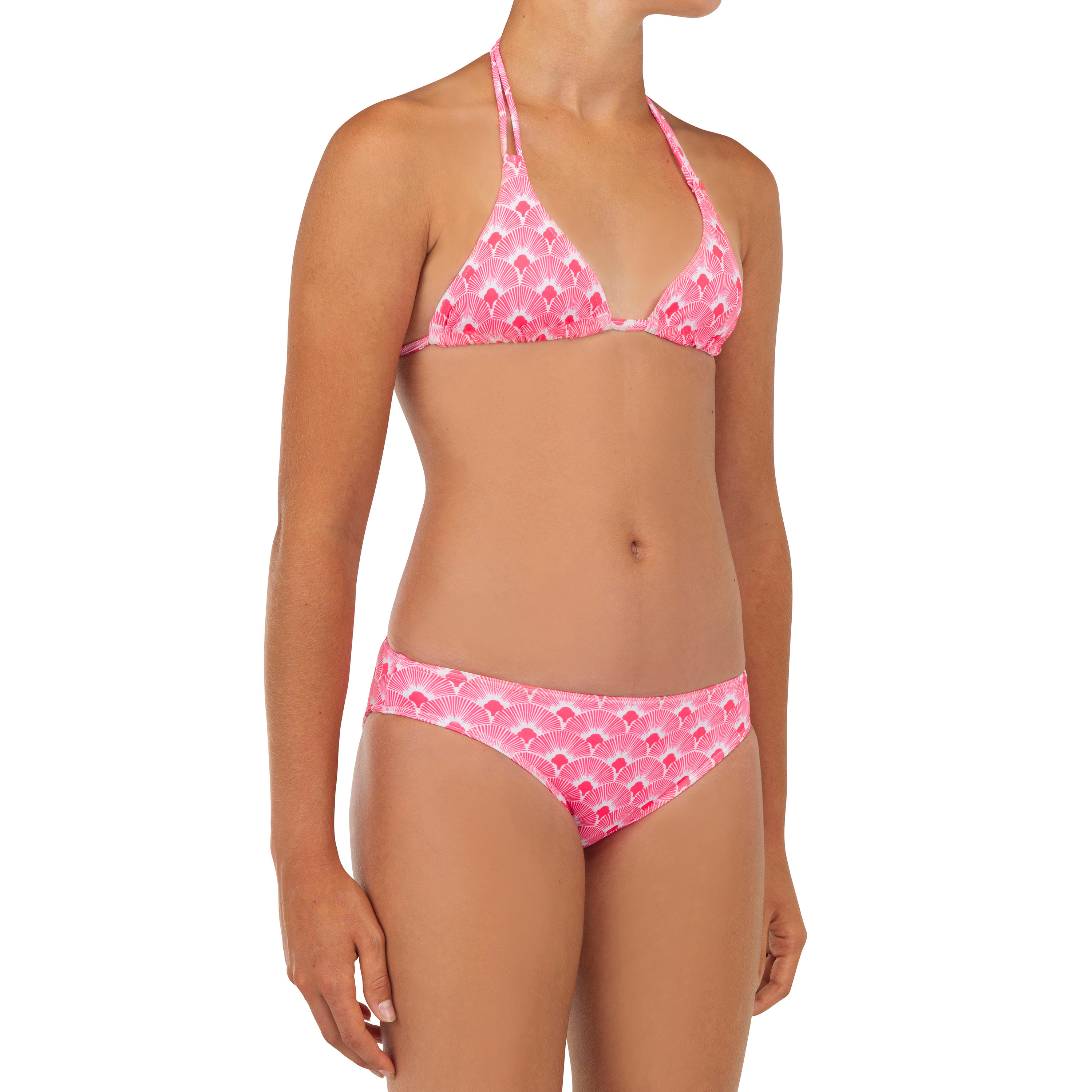 Olaian Bikini-Set Mädchen 100 Talo Seto rosa/weiß
