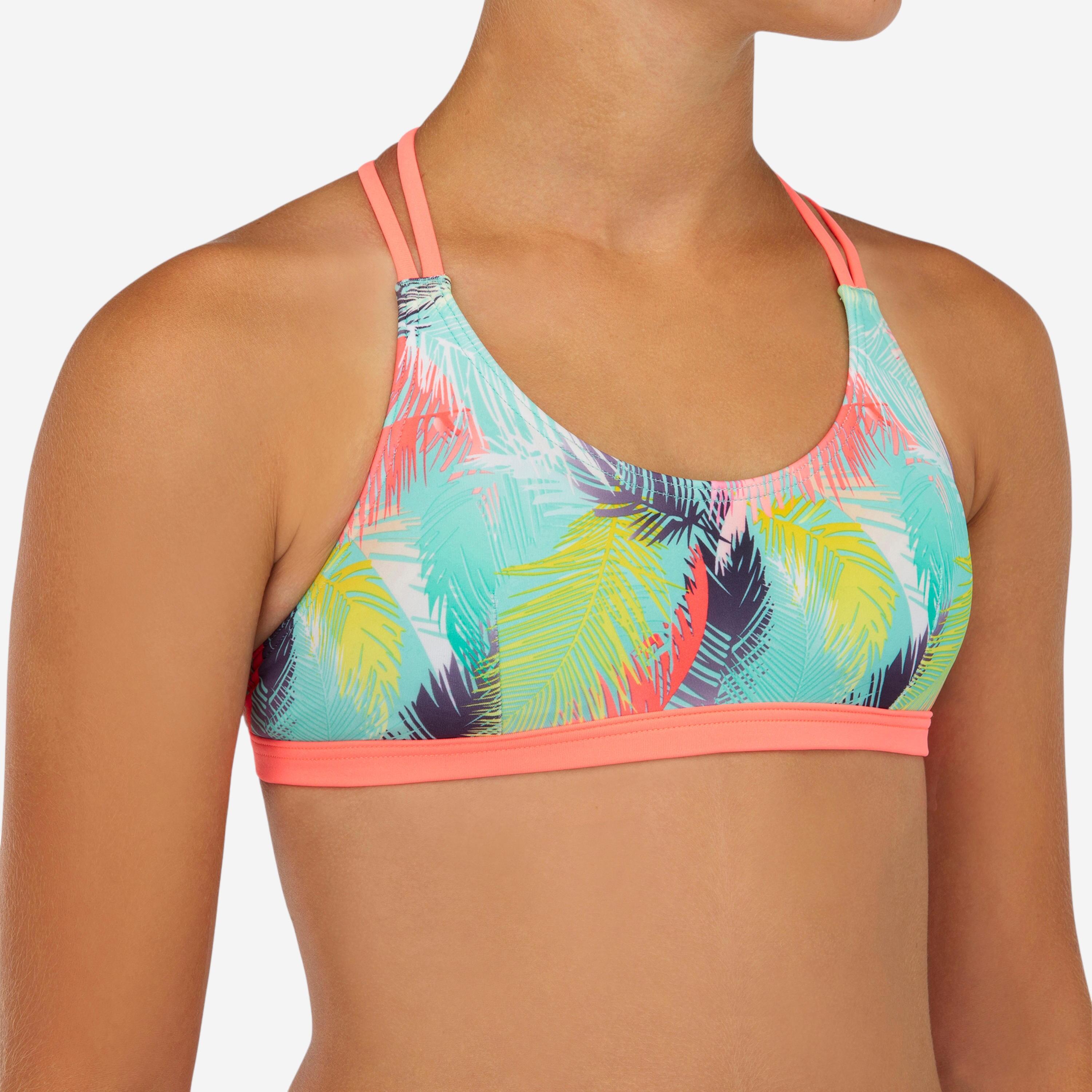 Olaian Bikini-Oberteil Triangel Surfen Bondy 500 Aina Mädchen türkis