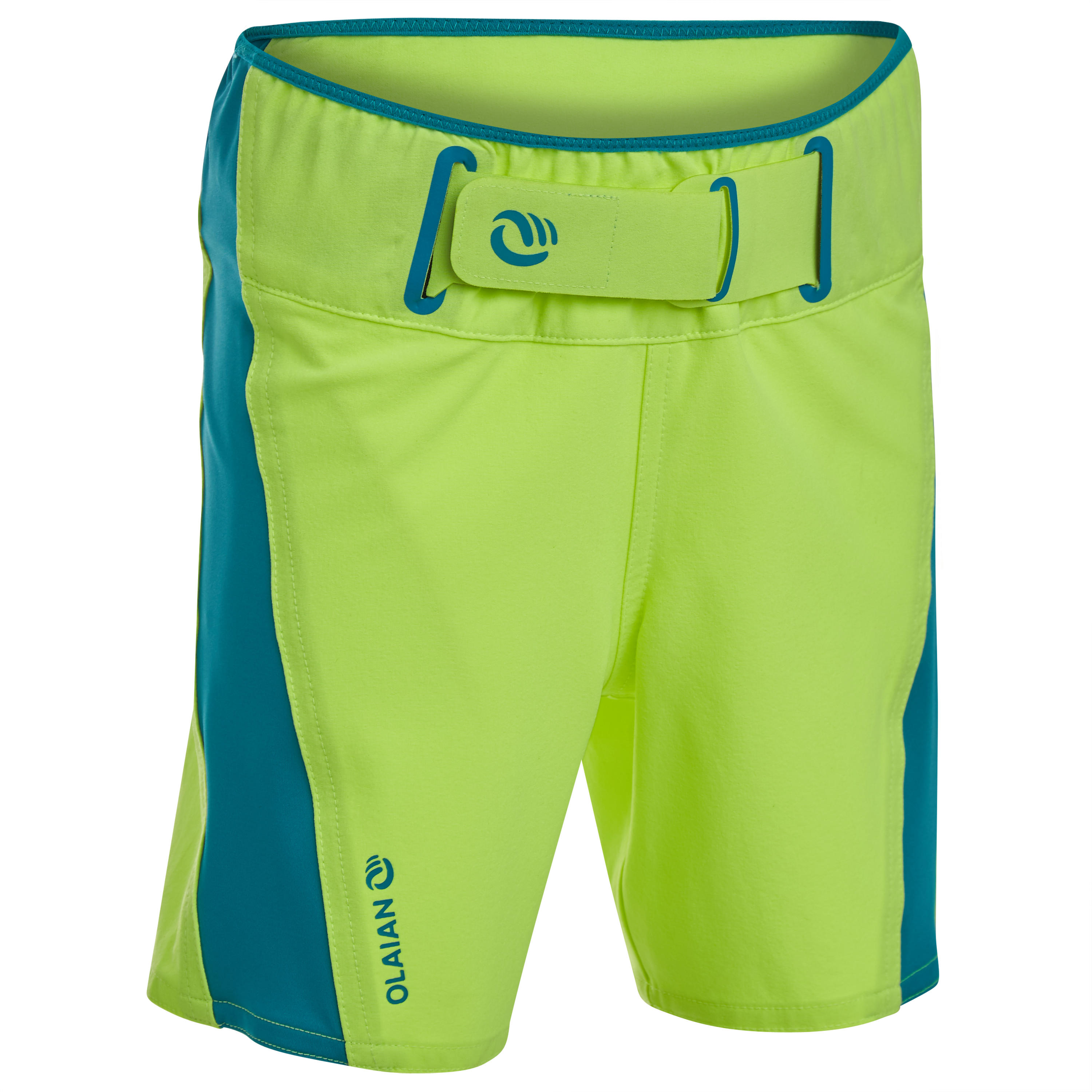 Olaian Boardshorts Surfen Jungen 500 gelb/petrol