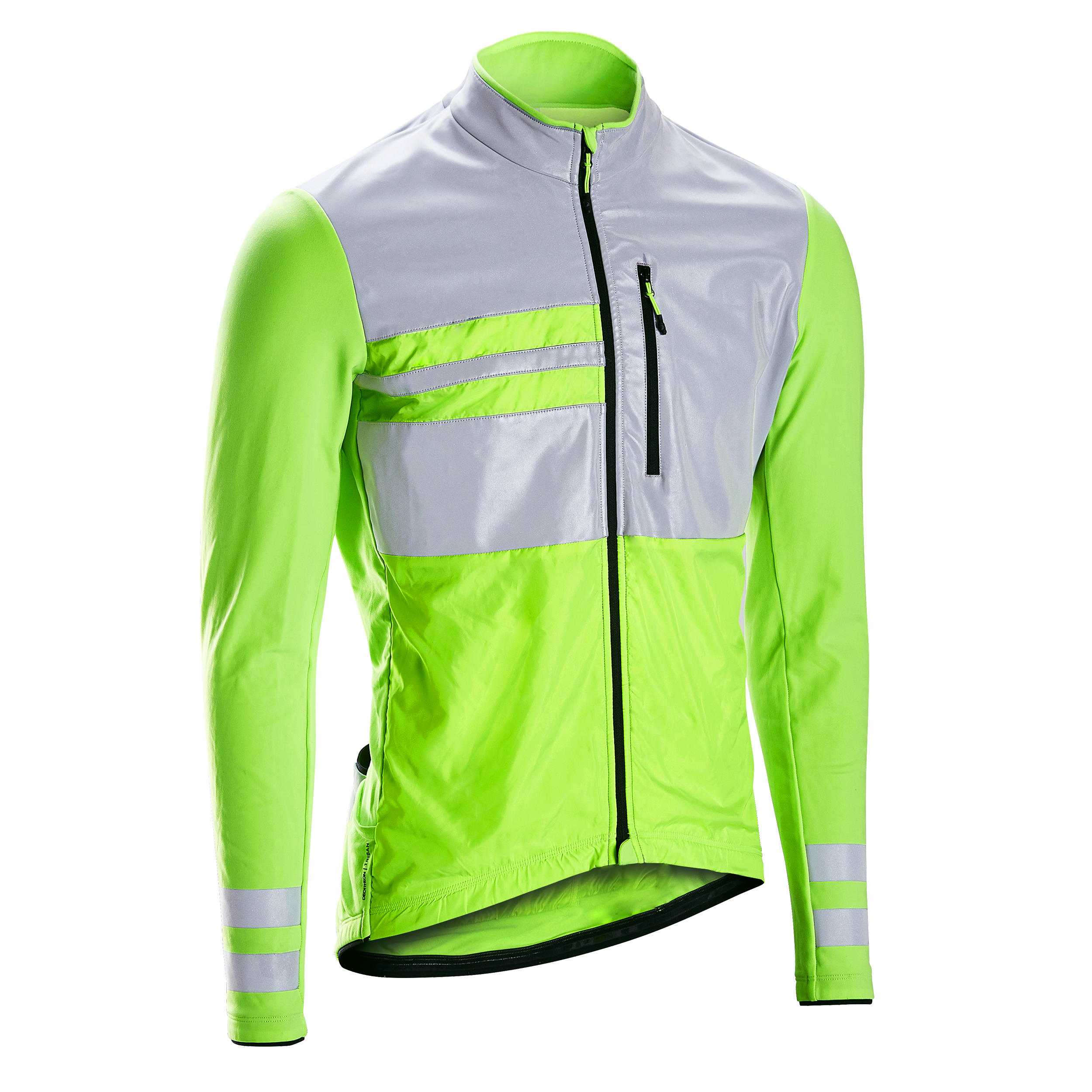 Triban Fahrradtrikot Rennrad langarm RC500 sichtbar EN1150 Herren neongelb