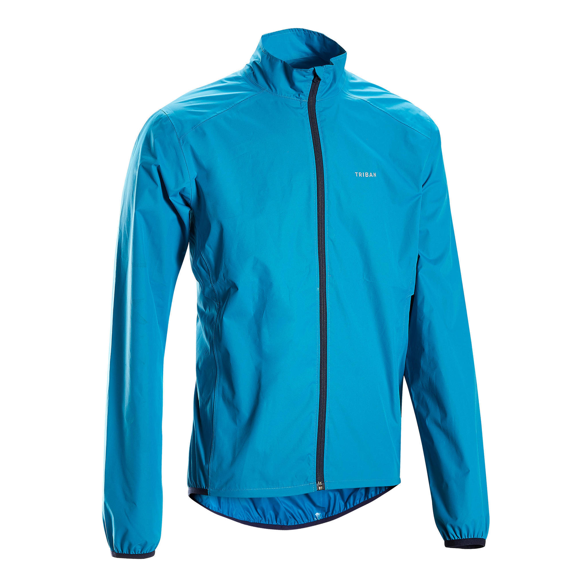Triban Regenjacke Rennrad langarm RC100 Herren blau
