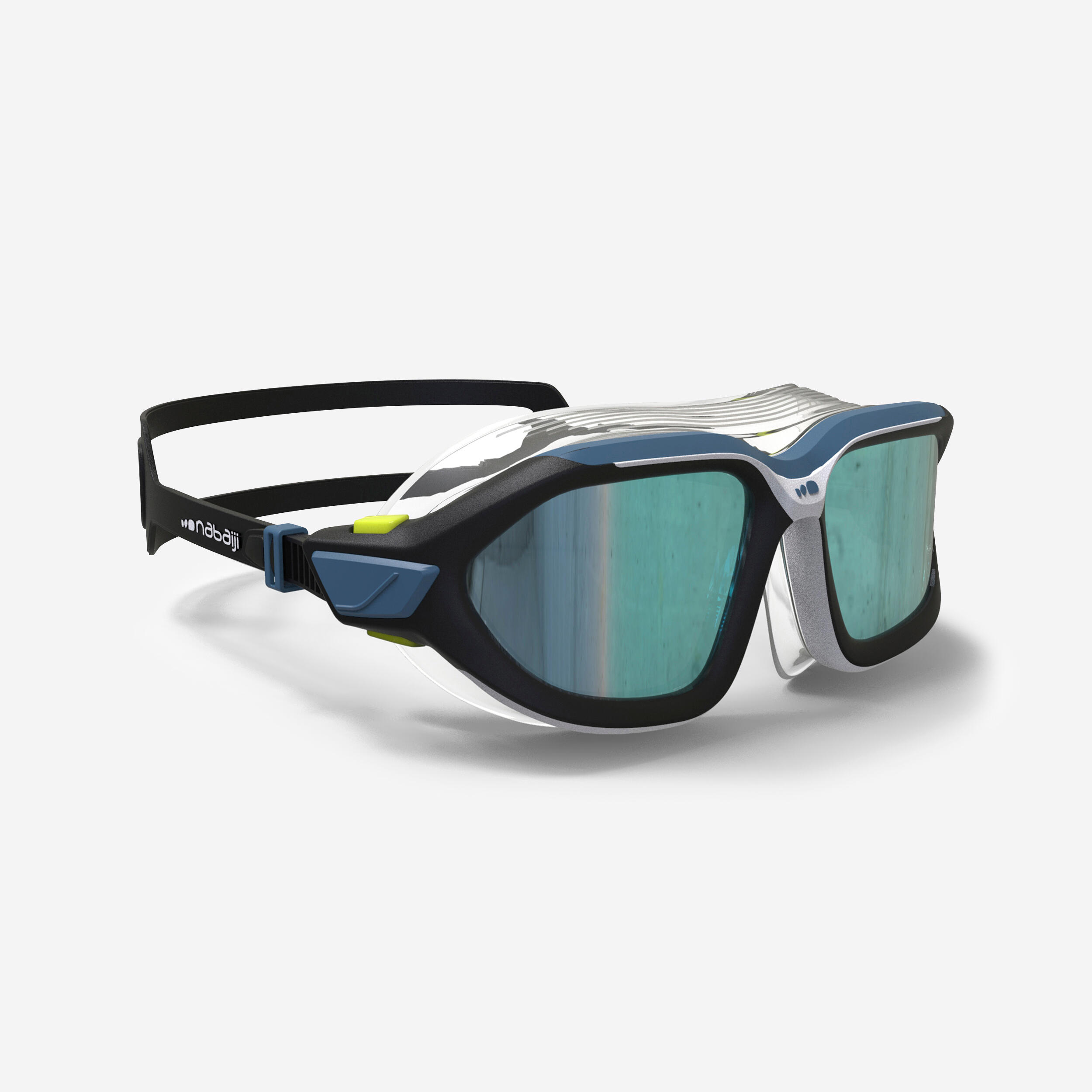 Nabaiji Schwimmmaske Active Grösse L verspiegelt blau/schwarz