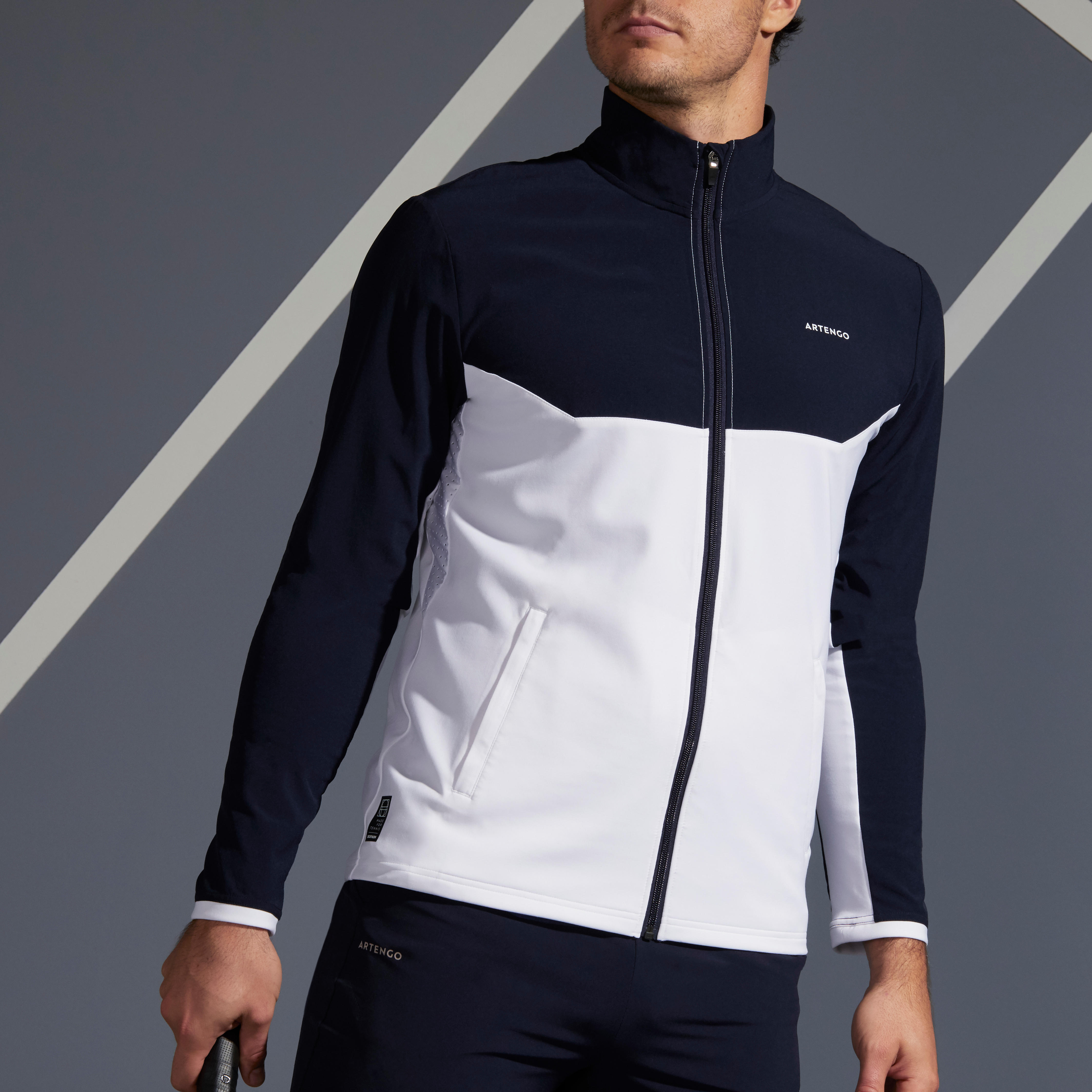 Artengo Trainingsjacke TJA 500 Tennis Herren blau/weiss