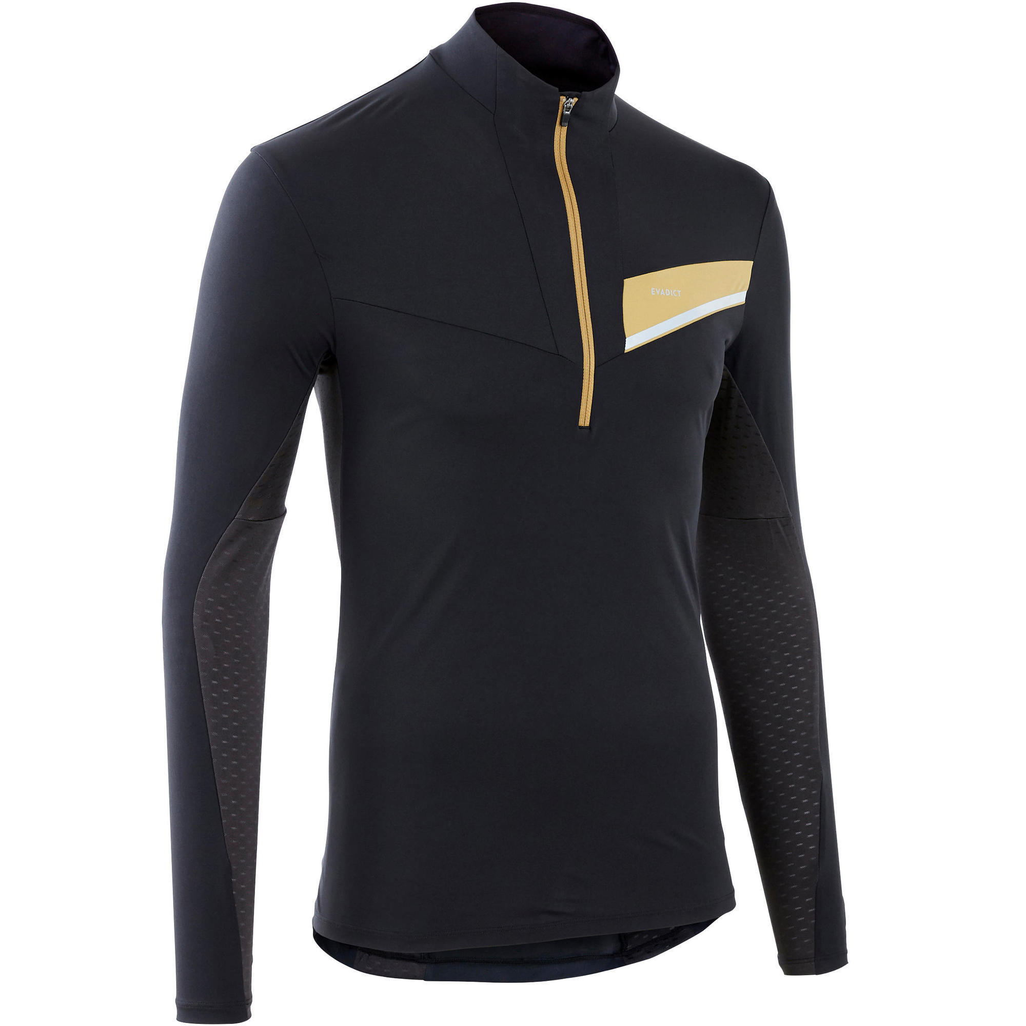 Evadict Laufshirt langarm Trail Zipp Herren schwarz/bronze