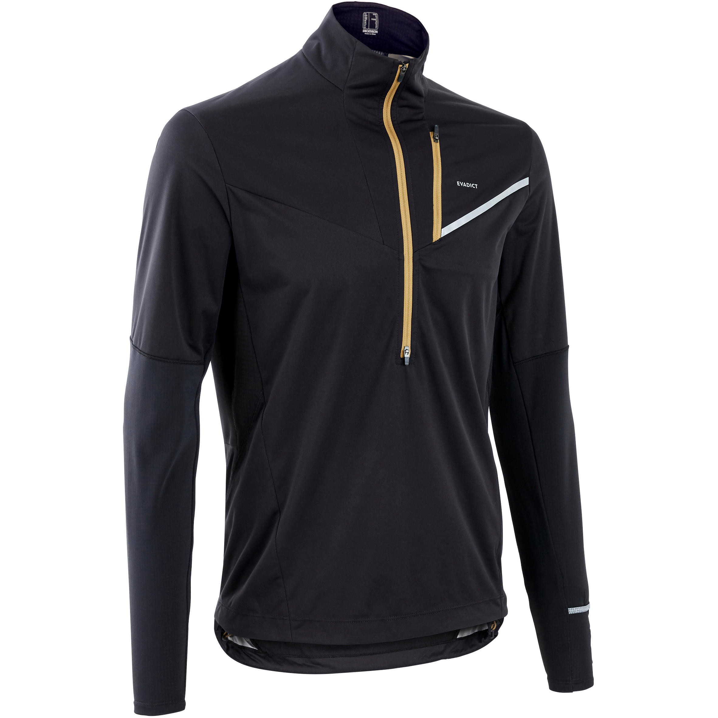 Evadict Softshell-Laufshirt langarm Trail Herren schwarz/bronze