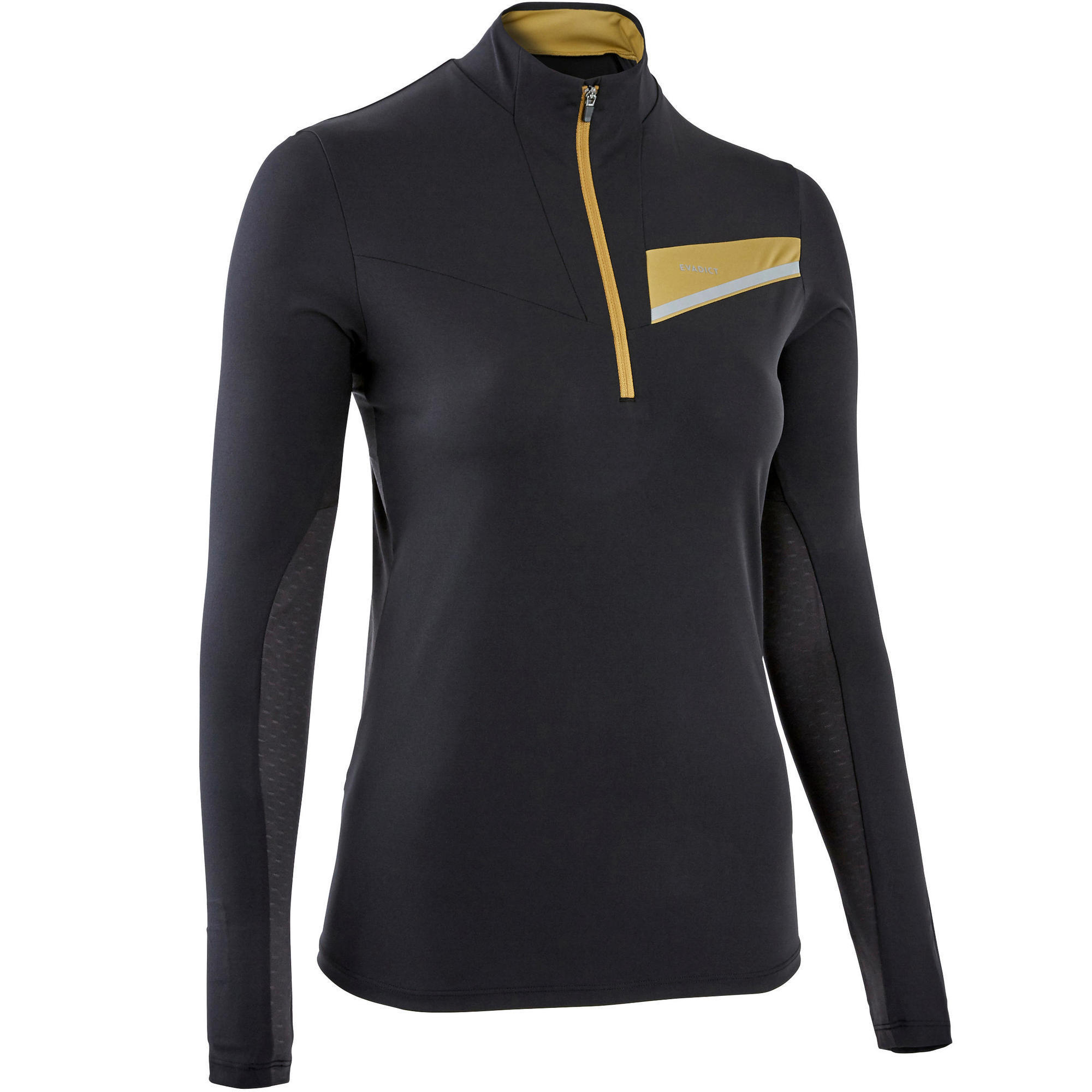 Evadict Laufshirt langarm Trail Zipp Damen schwarz/bronze