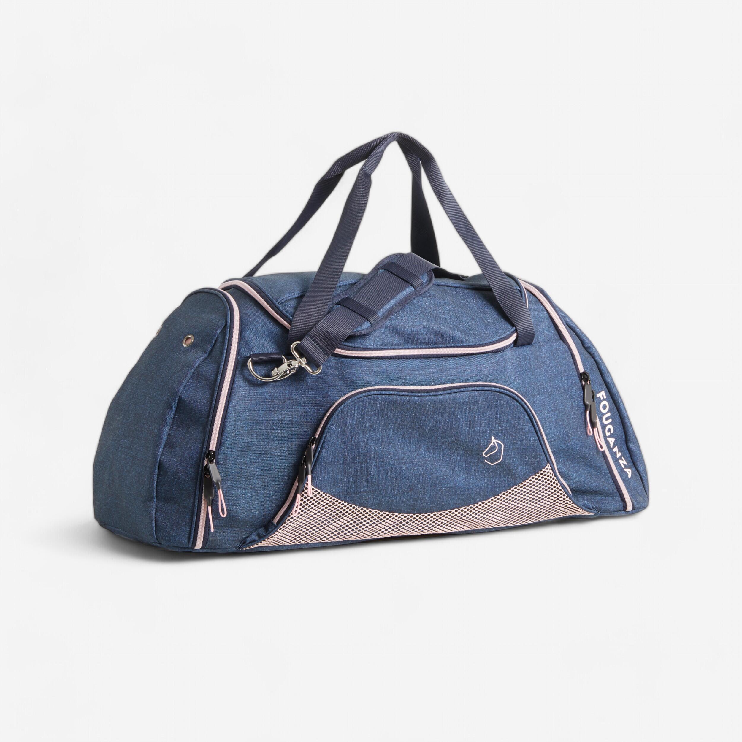 Fouganza Transporttasche Reitausrüstung Duffle 55L grau/beige