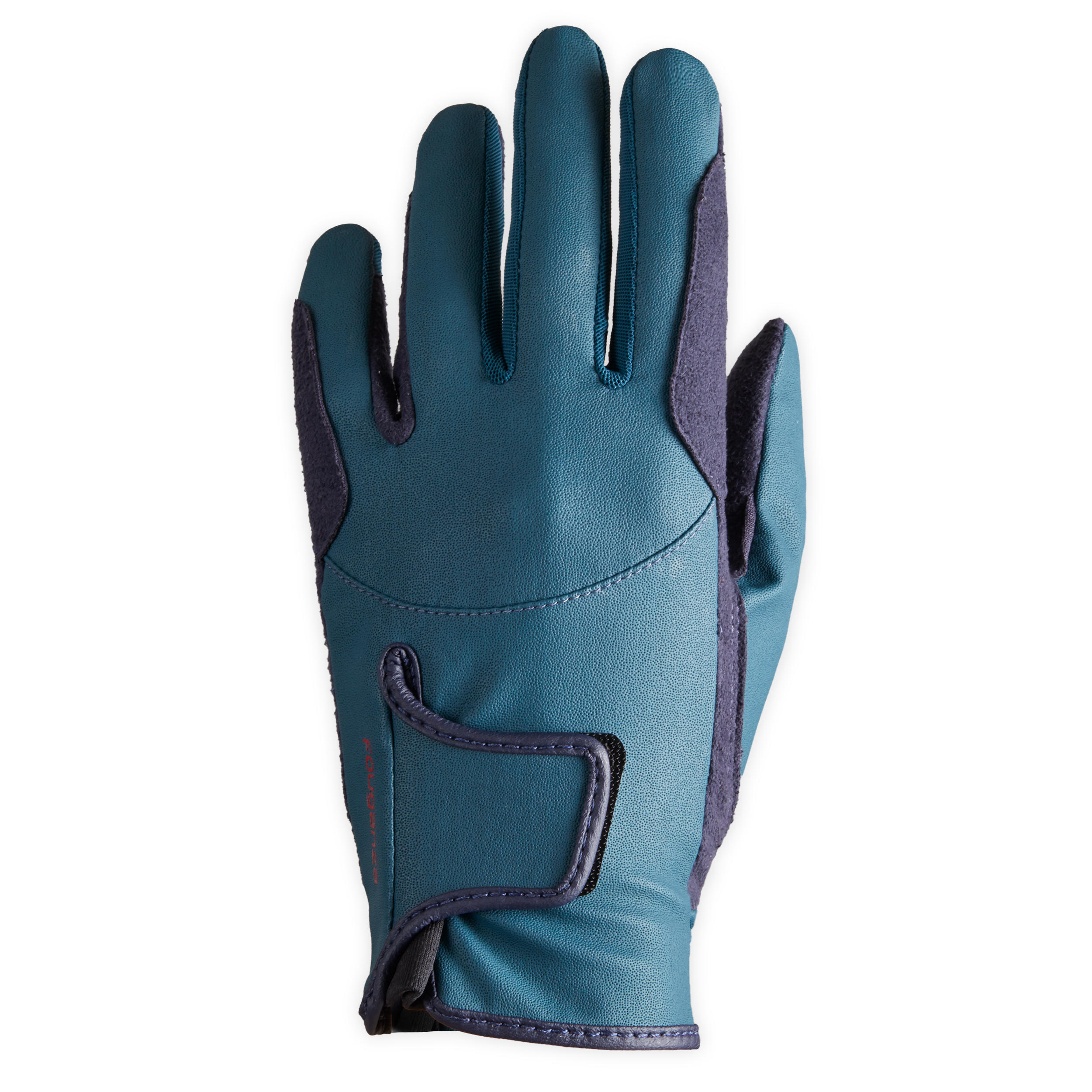 Fouganza Reithandschuhe 500 Kinder grün/blau