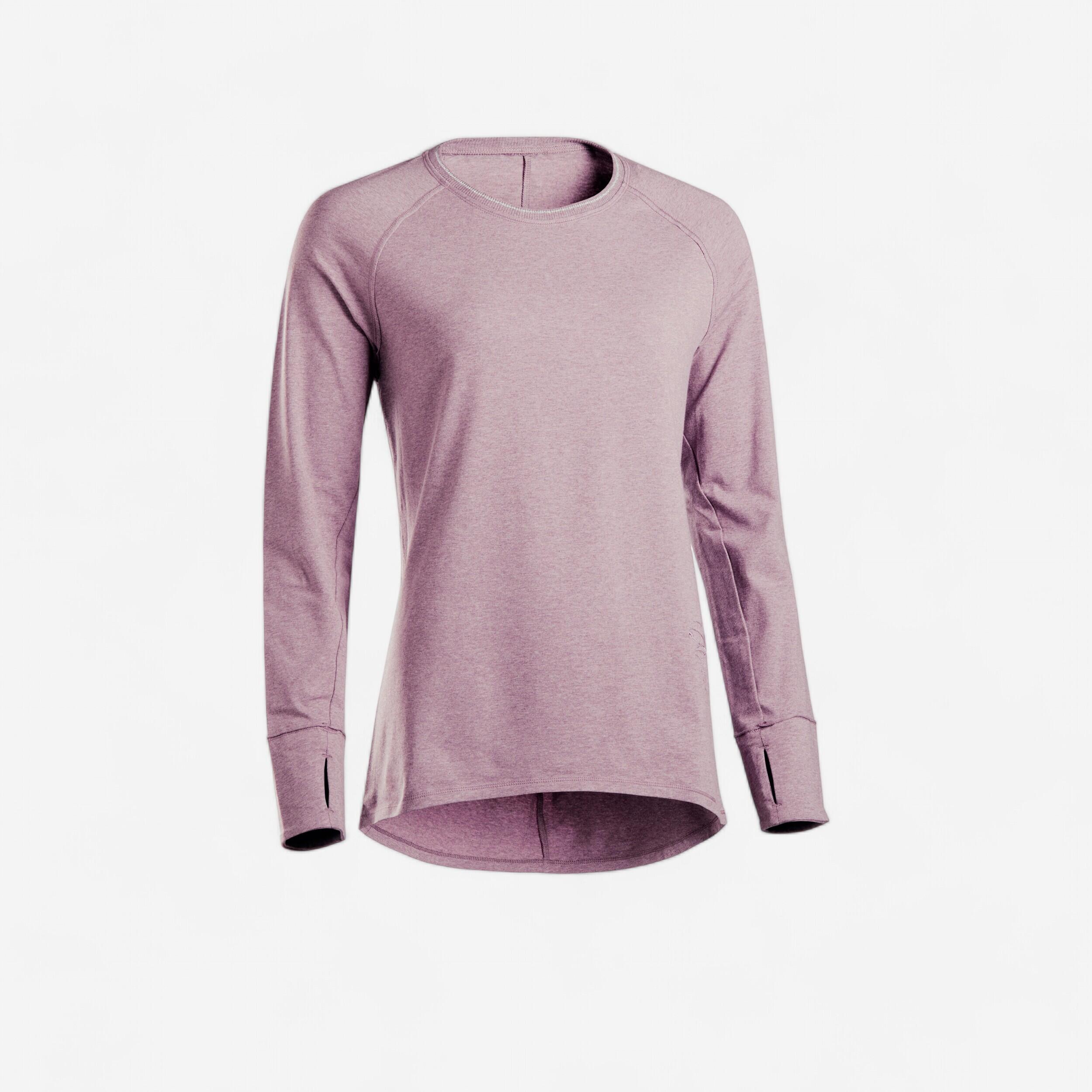 Kimjaly Langarmshirt sanftes Yoga Biobaumwolle Damen grau