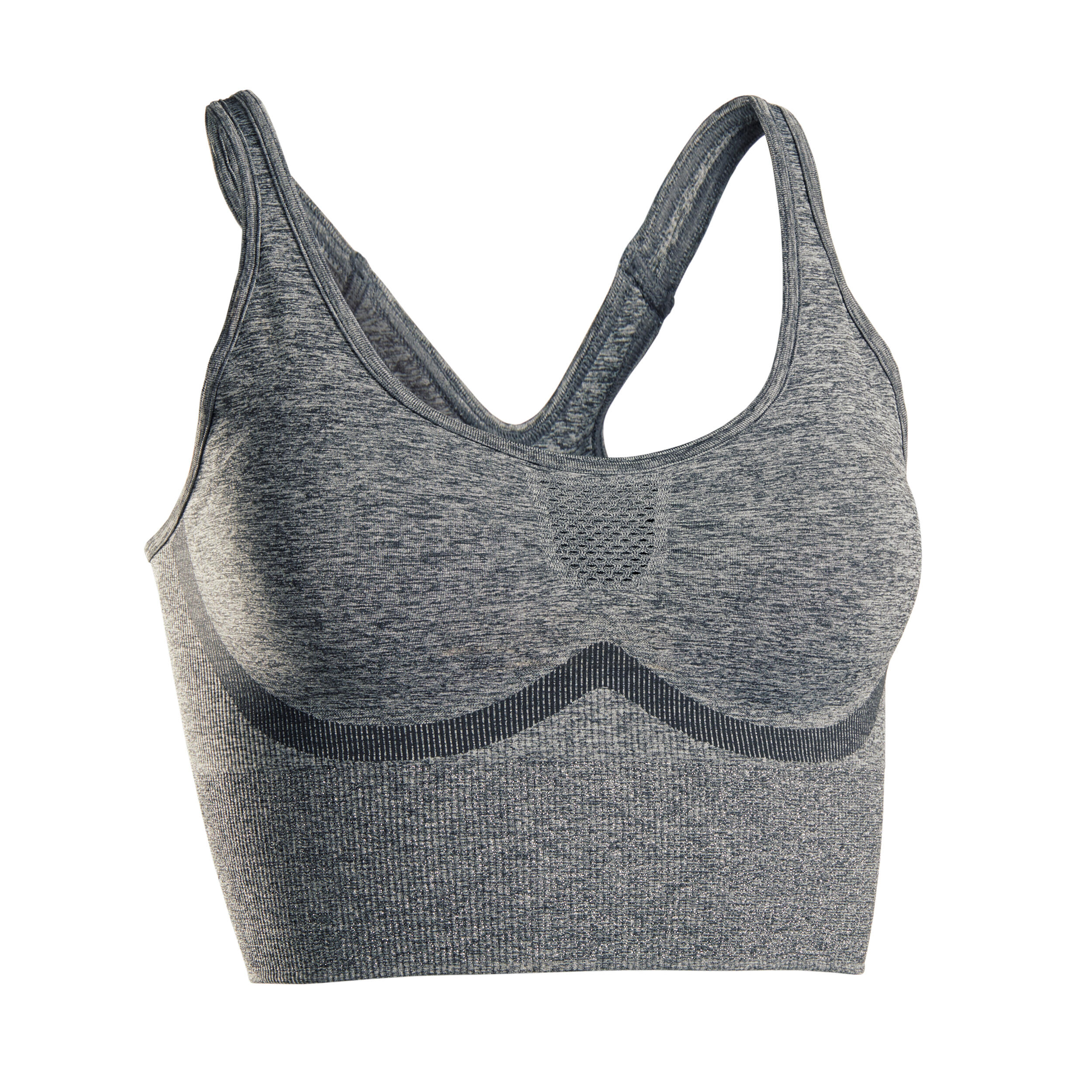 Kimjaly Bustier Yoga nahtlos Damen grau meliert