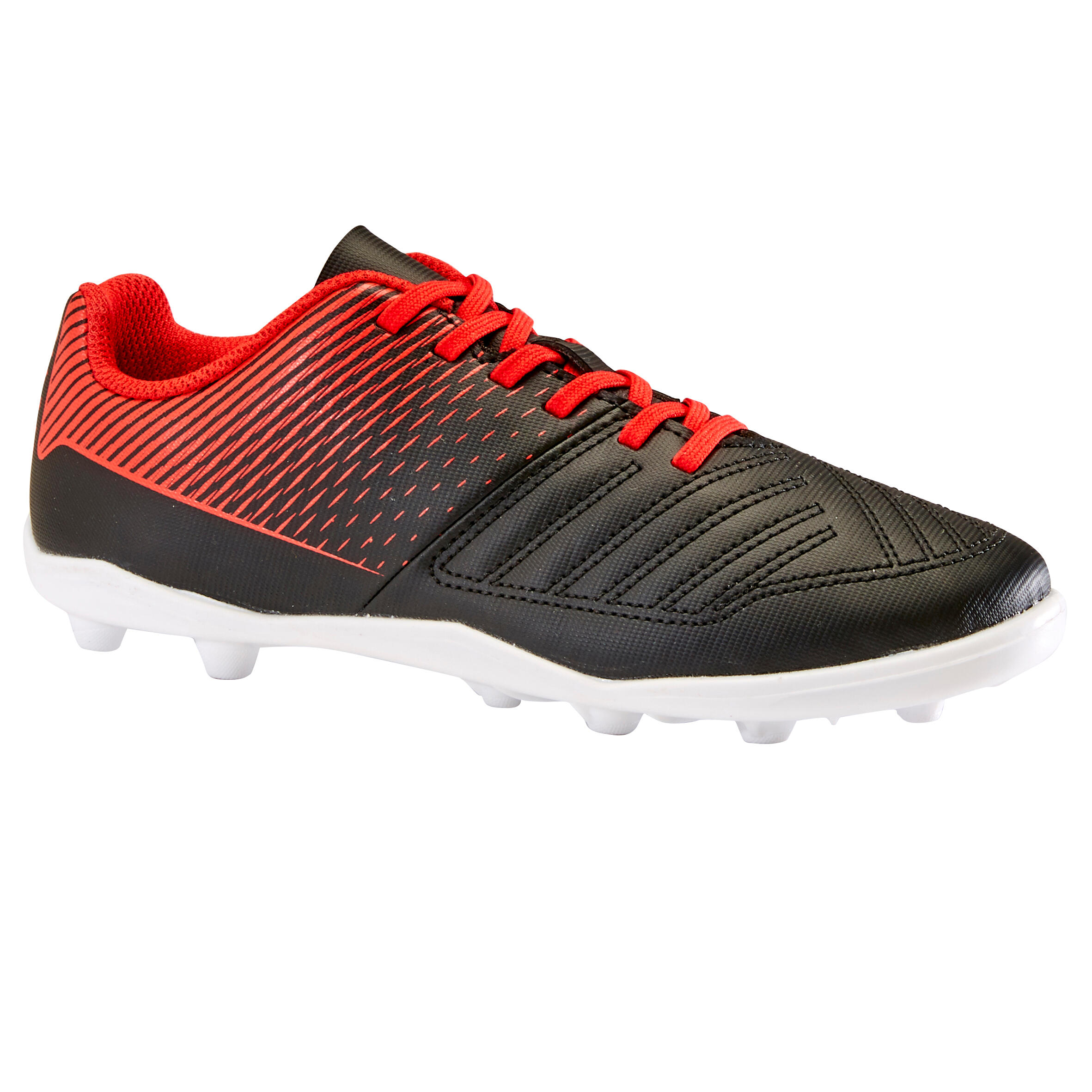 Kipsta Fussballschuhe Nocken Agility 100 FG Kinder schwarz/rot