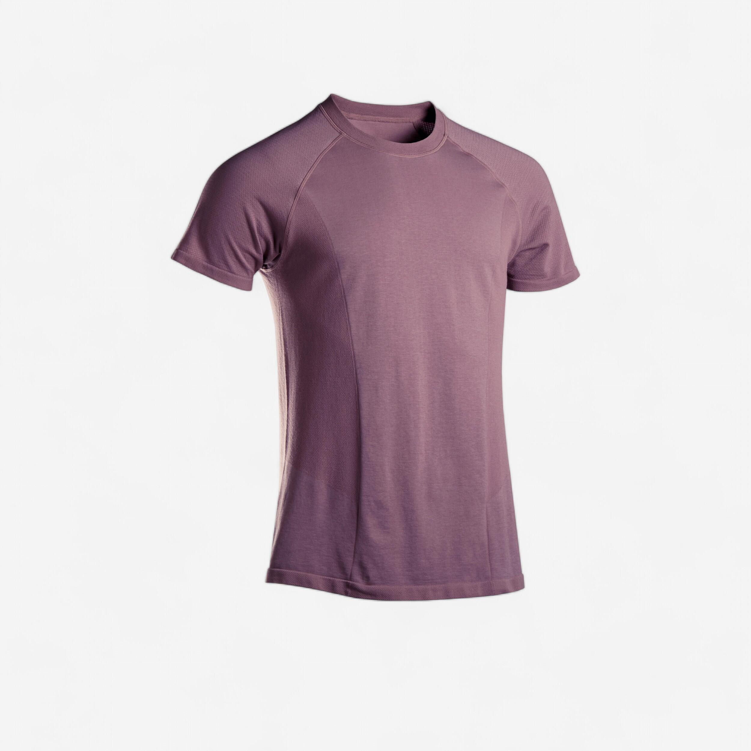 Kimjaly T-Shirt sanftes Yoga nahtlos Herren pflaume