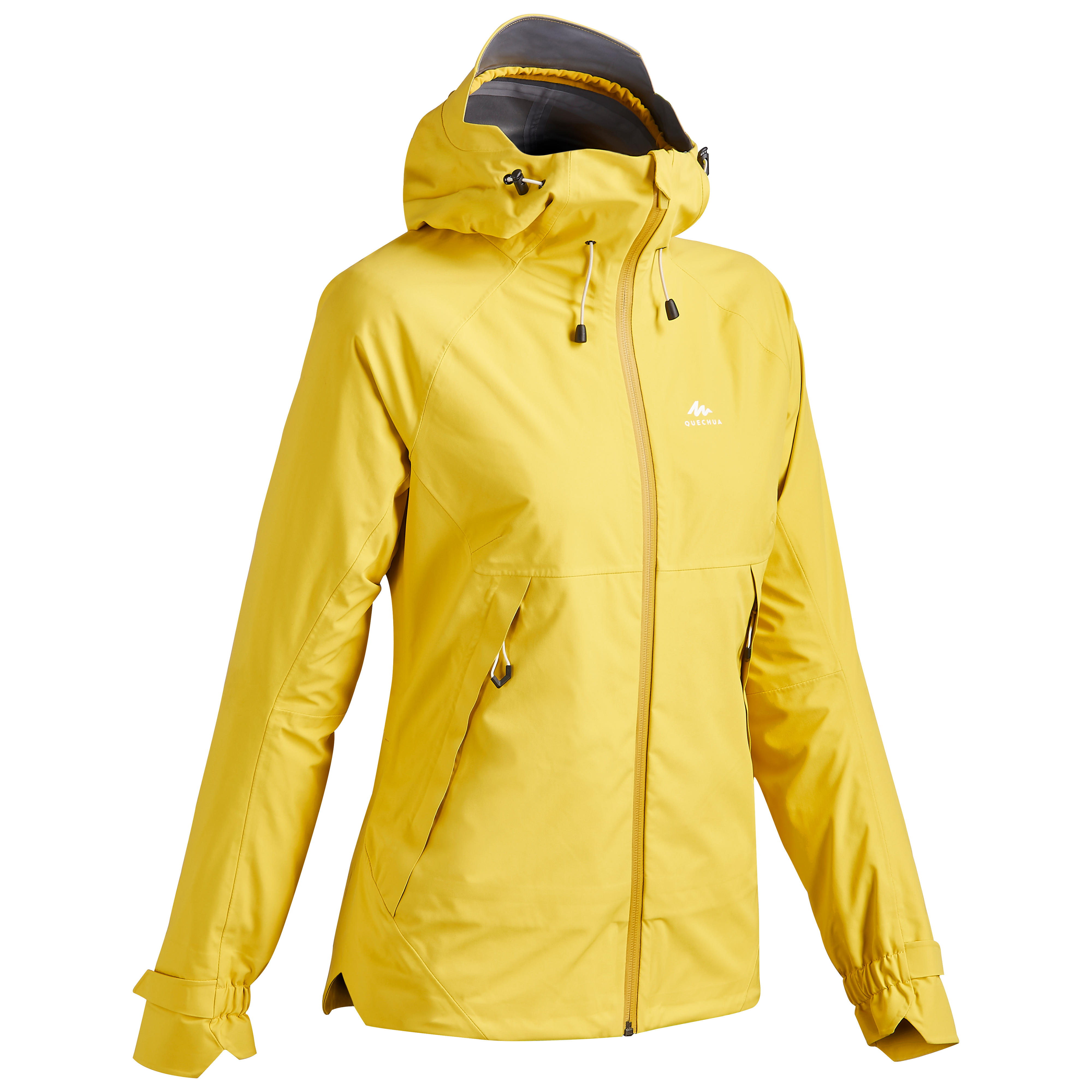 Quechua Wanderjacke Bergwandern MH500 Wasserdicht Damen grau/blau