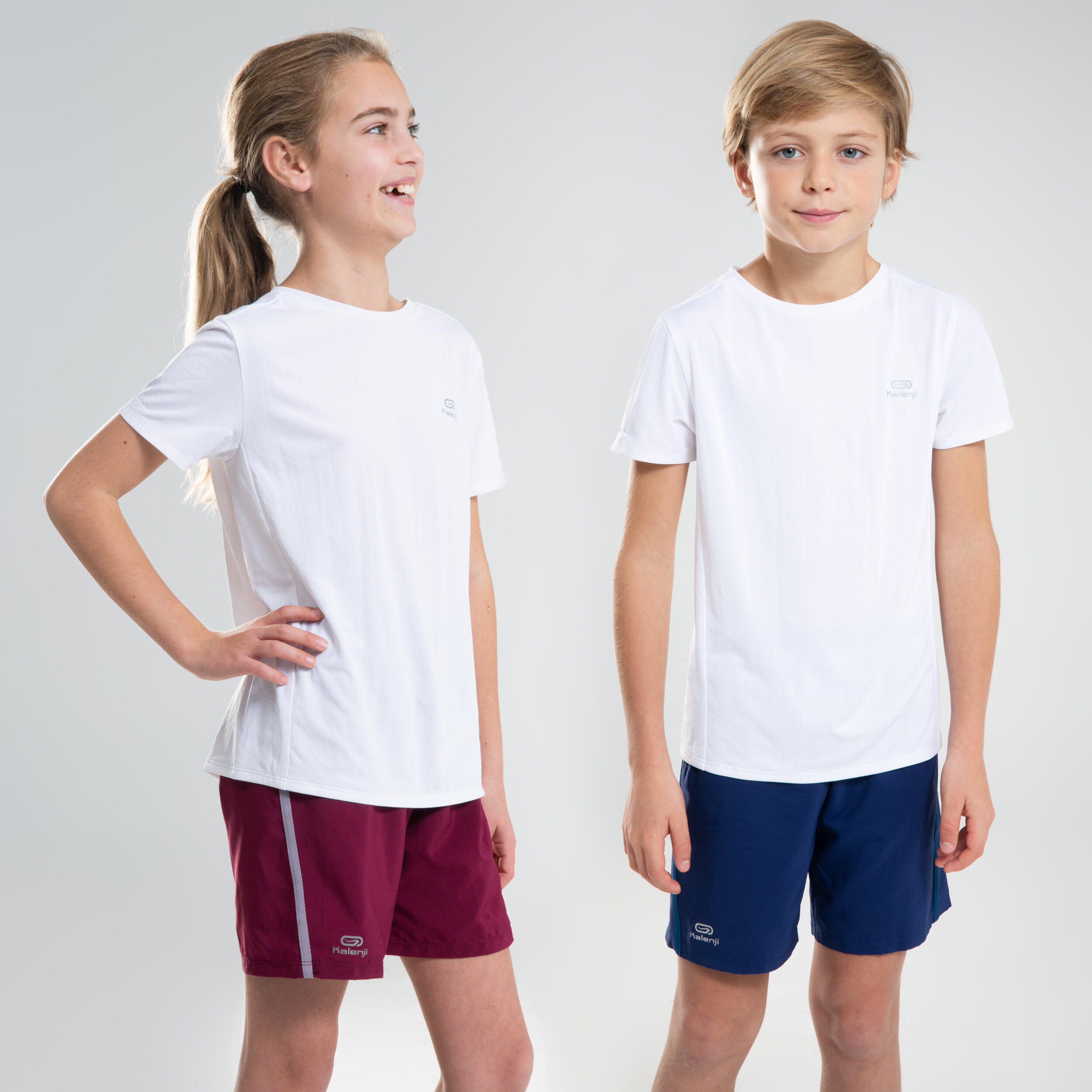 Decathlon T-Shirt Leichtathletik AT100 atmungsaktiv Kinder weiss