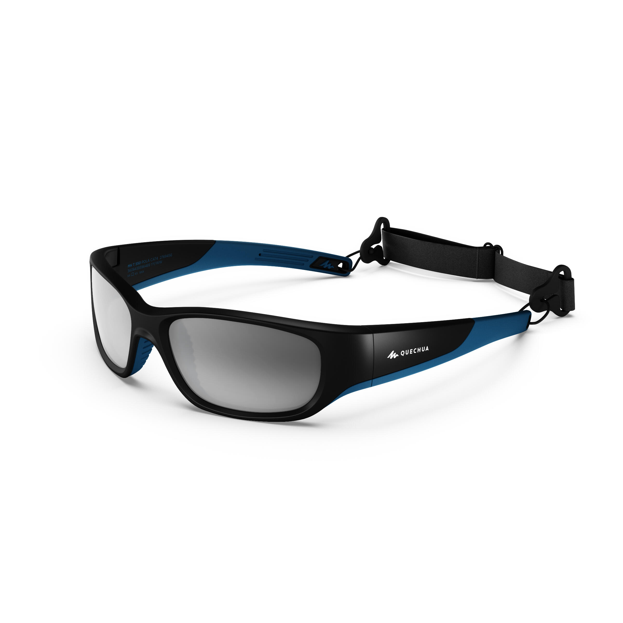 Quechua Sonnenbrille Wandern MHT550 Kinder ab 10 Jahren Kategorie 4 schwarz/silber