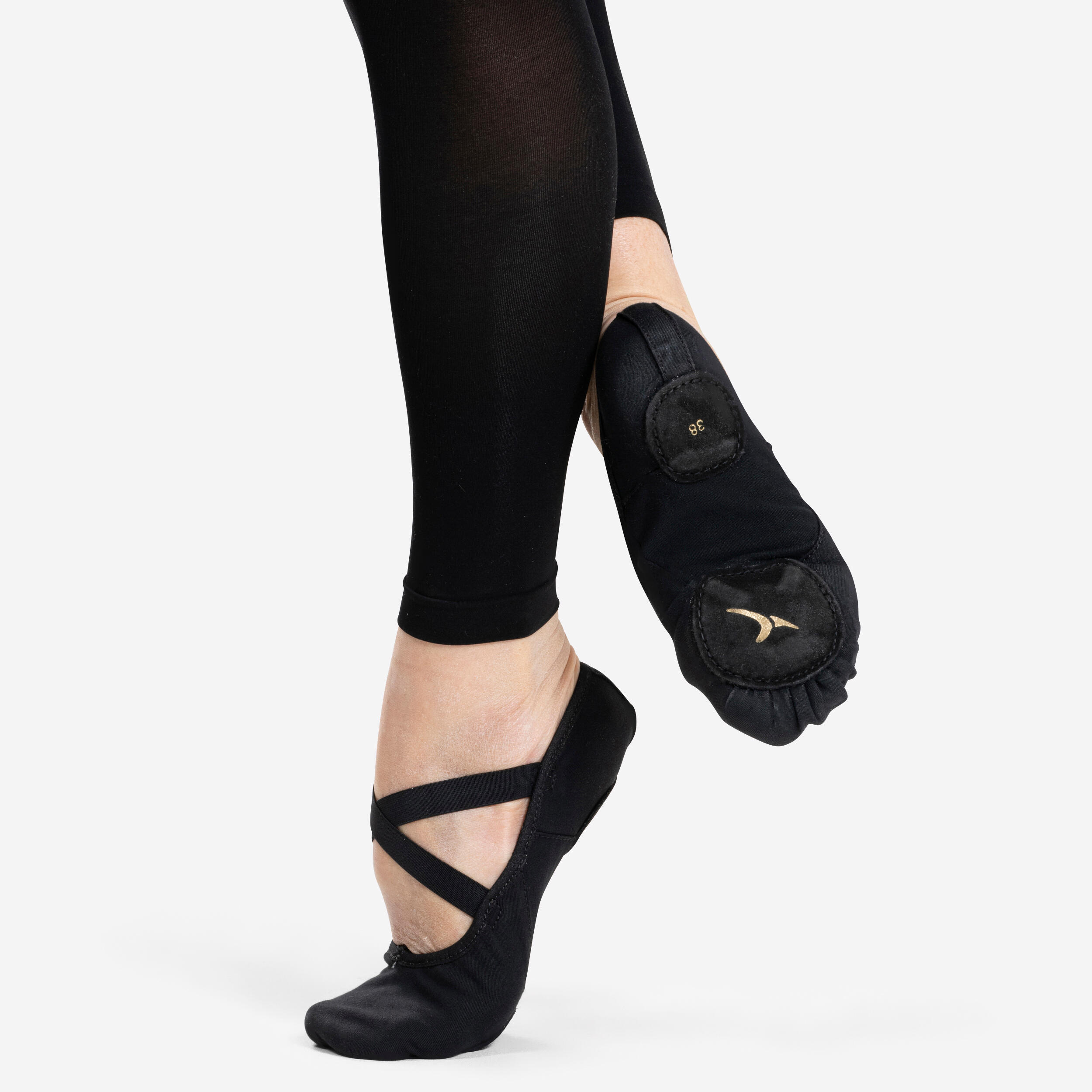 Starever Ballettschuhe Halbspitze geteilte Sohle Stretch-Leinen Gr. 28‒40 lachsfarben