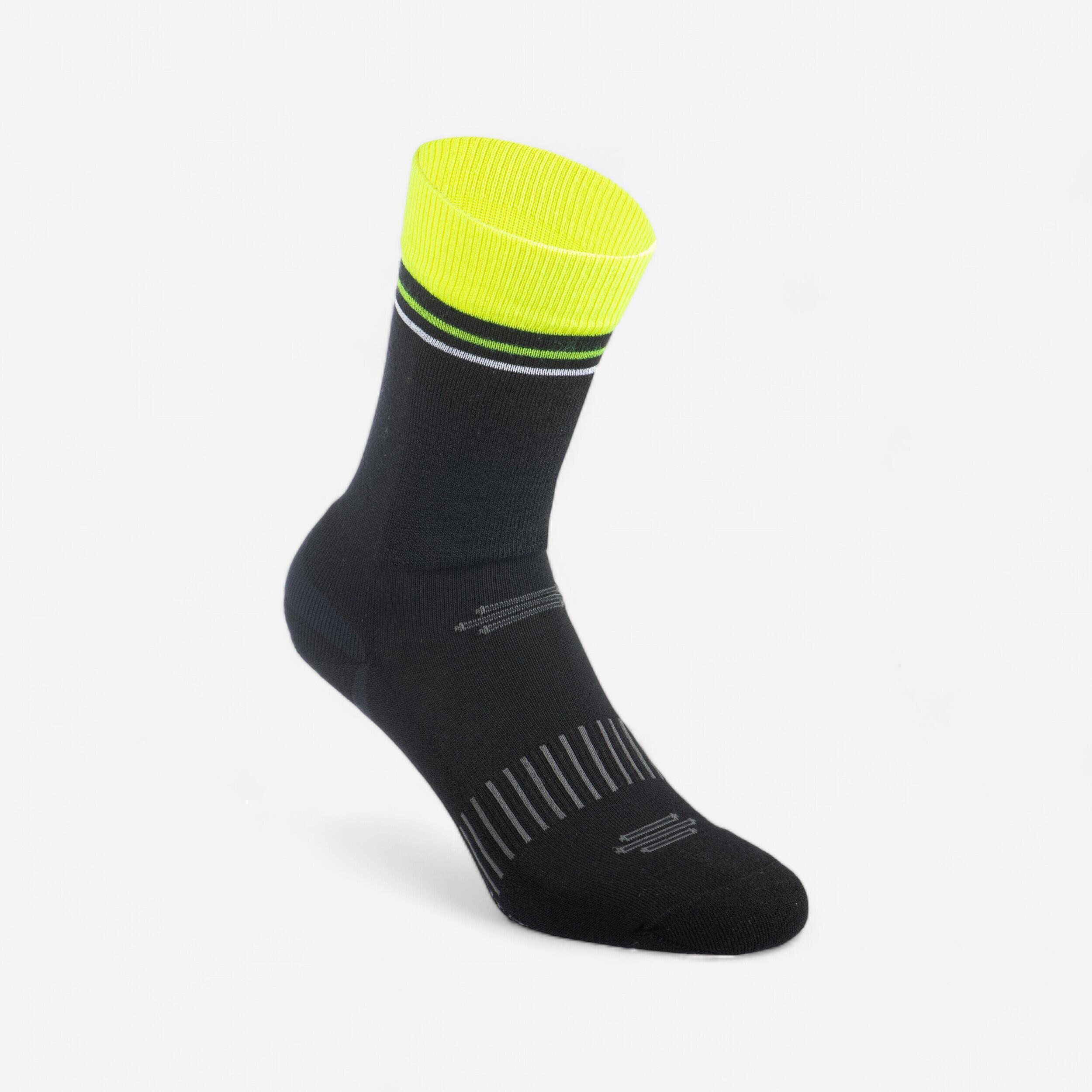 Van Rysel Fahrradsocken Rennrad RR 900 Winter schwarz/gelb