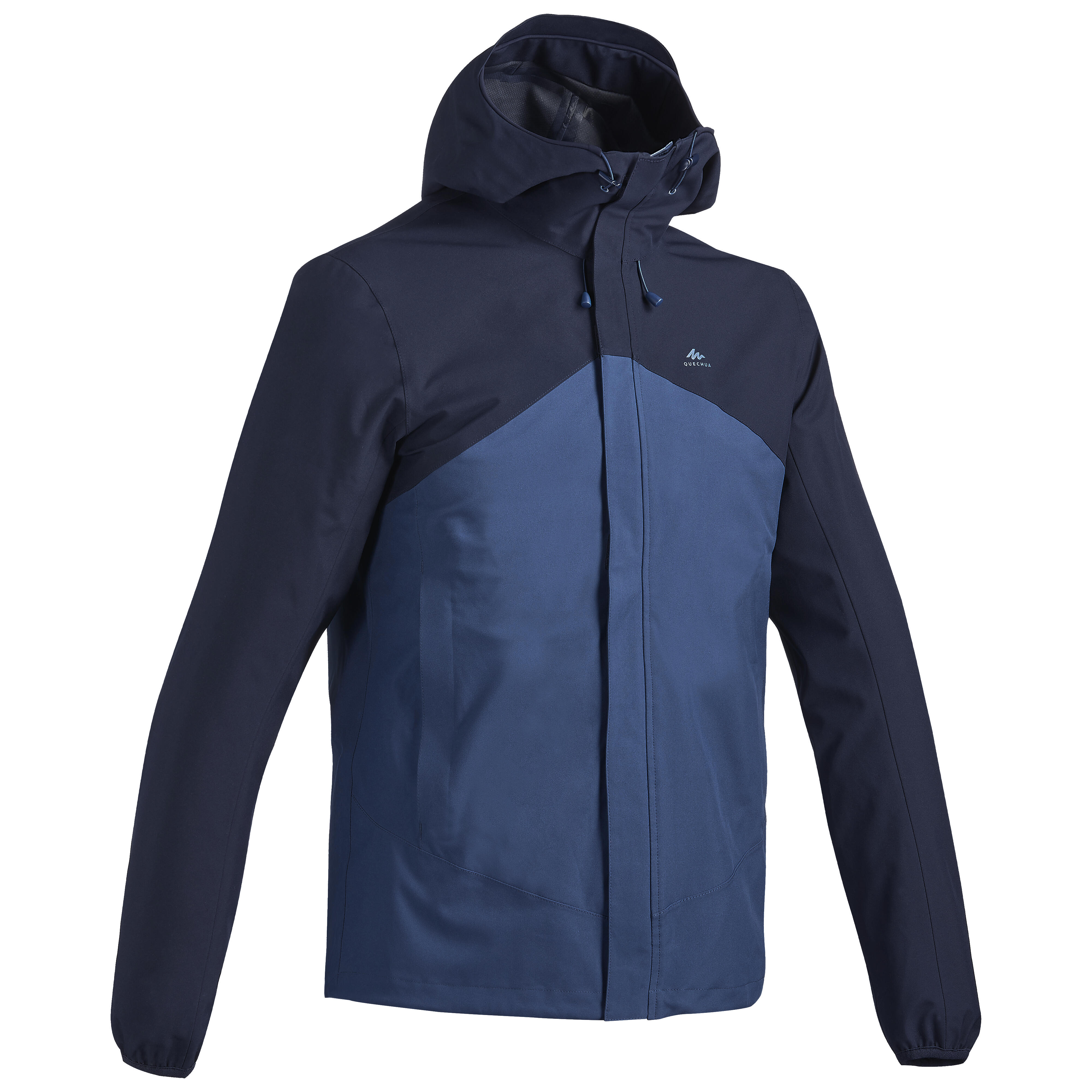 Quechua Wanderjacke MH150 wasserdicht leicht Herren schwarz/grau