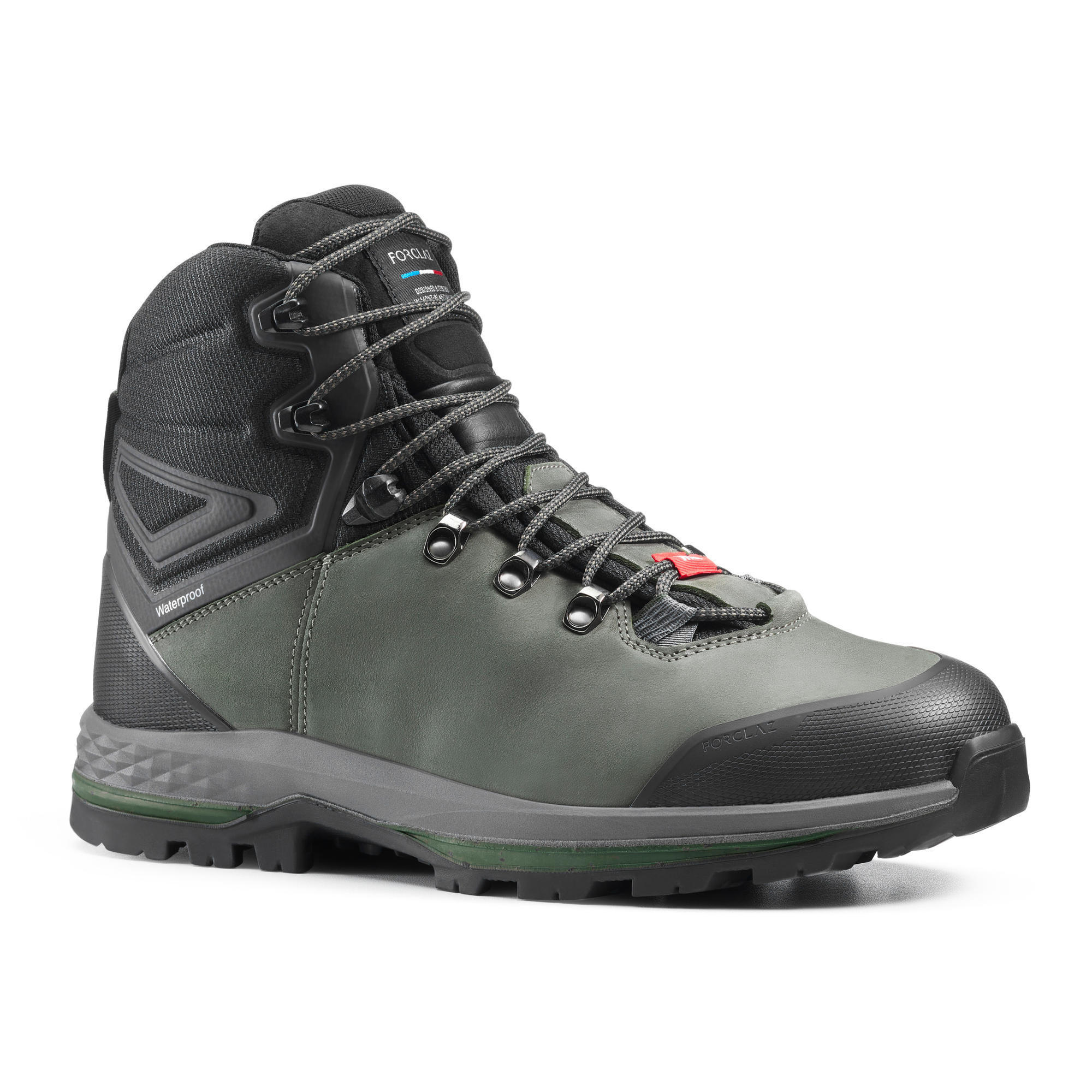 Forclaz Trekkingschuhe Ontrail MT100 hoch breit Leder wasserdicht abriebf. Sohle Herren