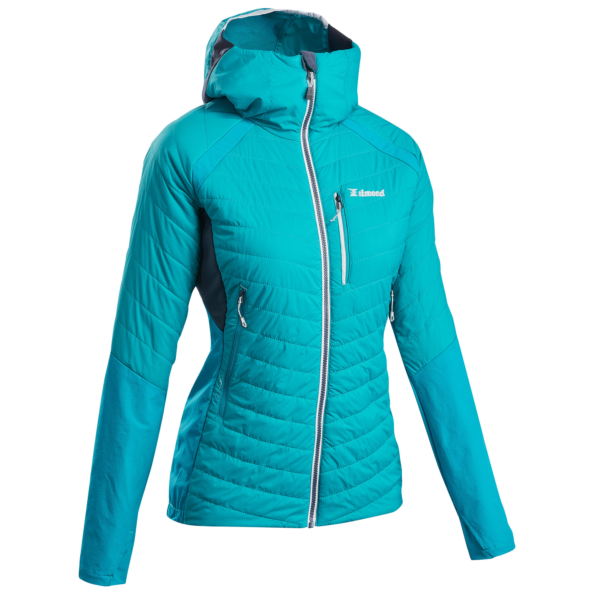 Simond Wattierte Jacke Bergsteigen Hybrid Sprint Komfort bis 0 °C Damen türkis