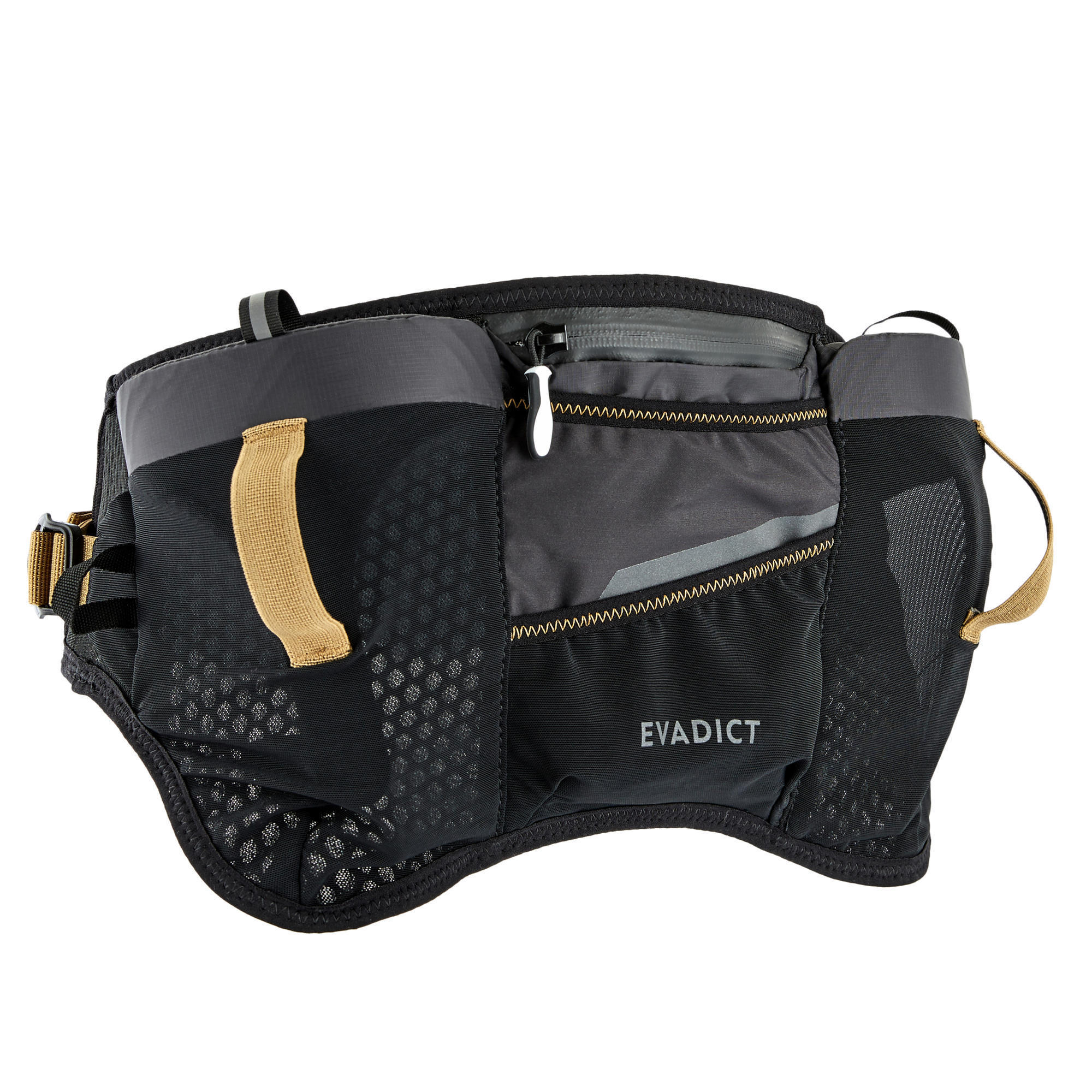 Evadict Trinkgürtel Trail Running für 2 weiche Trinkflaschen à 500 ml schwarz/bronze