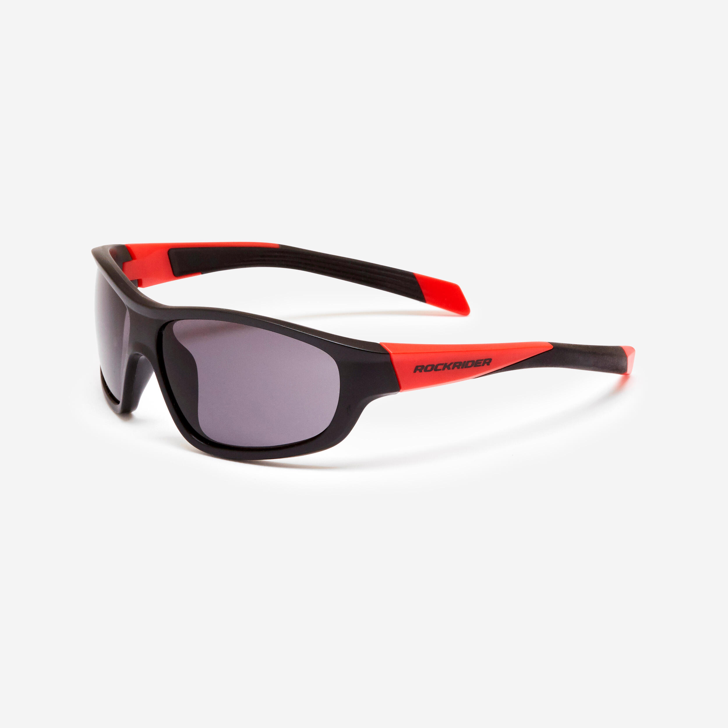 Btwin Fahrradbrille Kinder Kategorie 3 schwarz/rot
