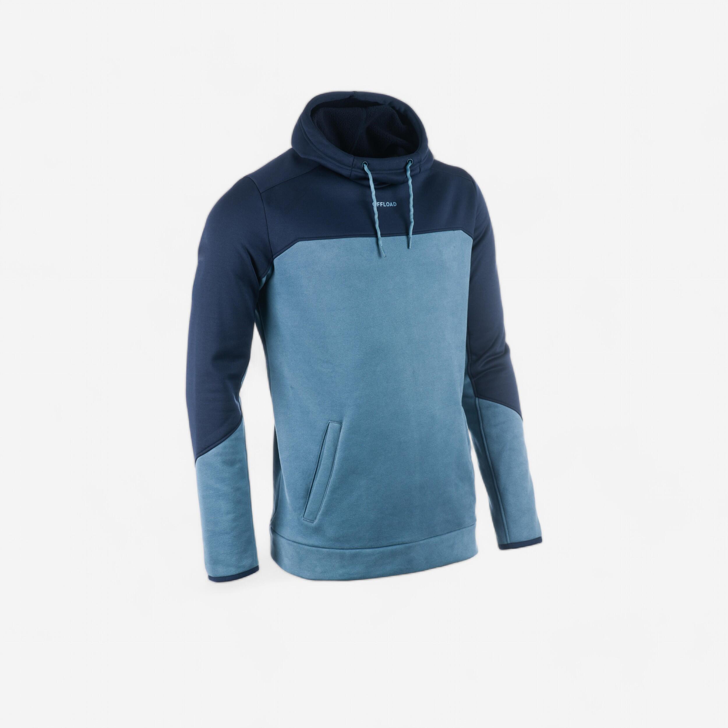 Offload Rugby-Hoodie Kapuzen-Sweatshirt R500 Herren blau
