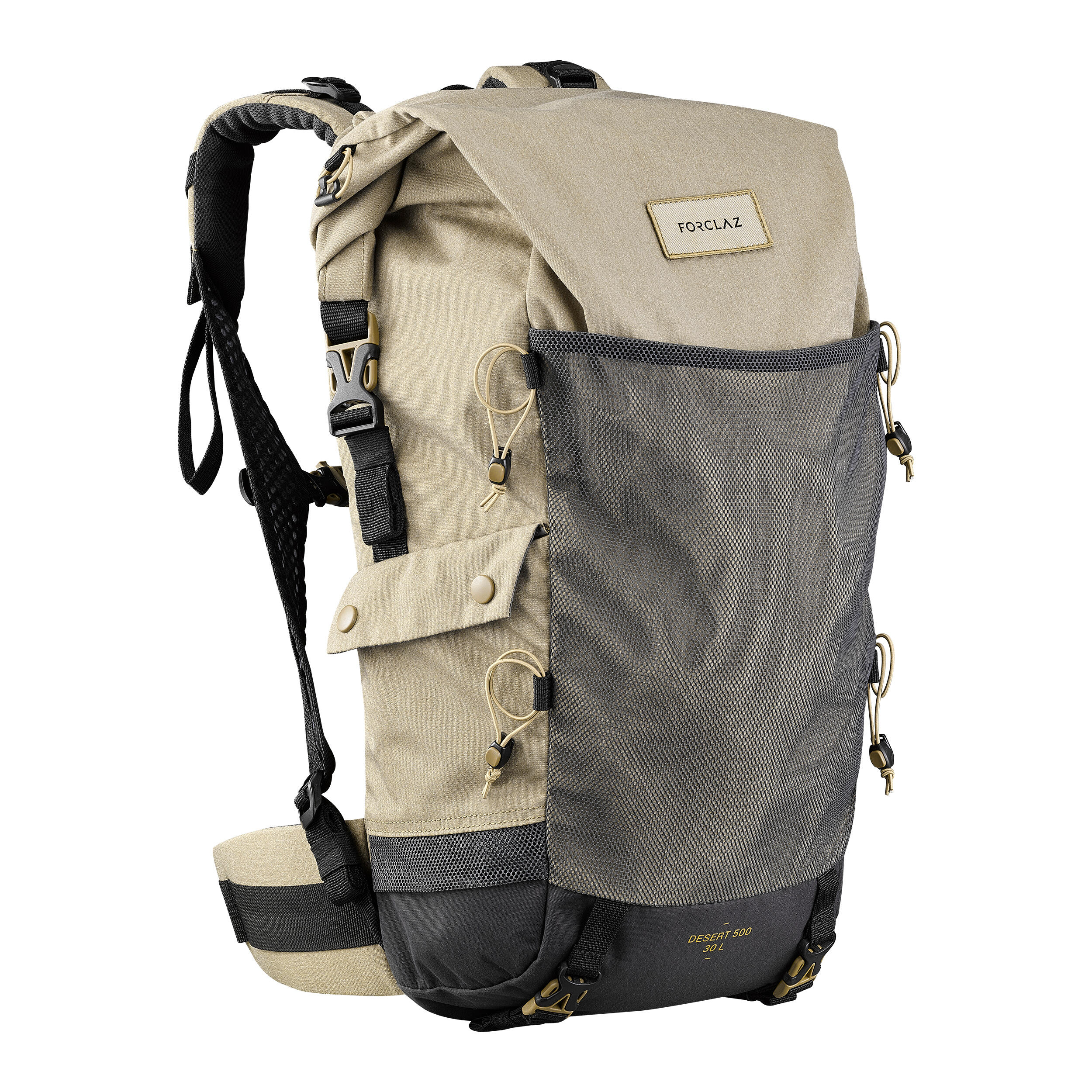 Forclaz Rucksack Wüstentrekking Desert 500 mit Belüftung und Sandschutz 30 L beige