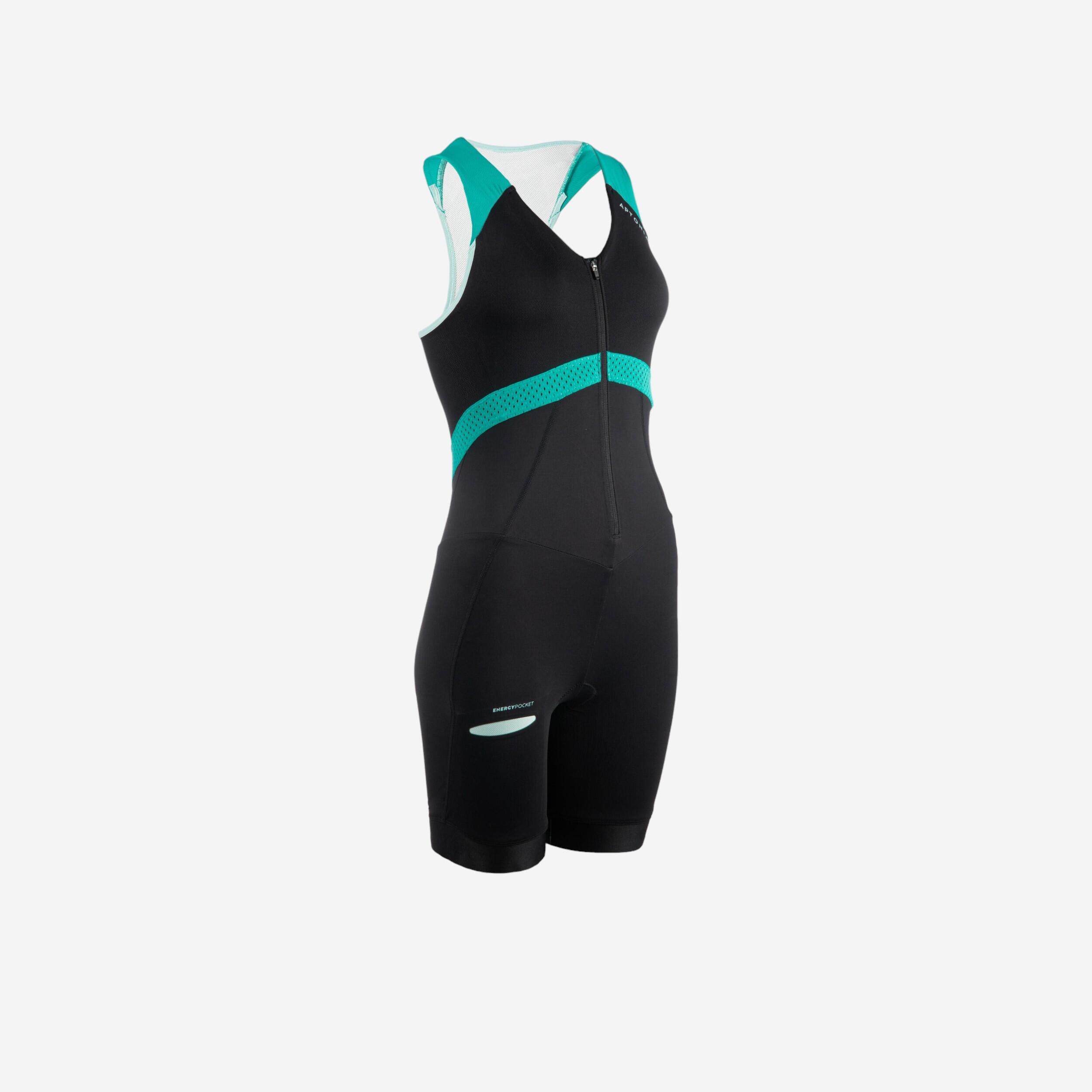 Van Rysel Triathlon Anzug SD Damen ärmellos blau/grün