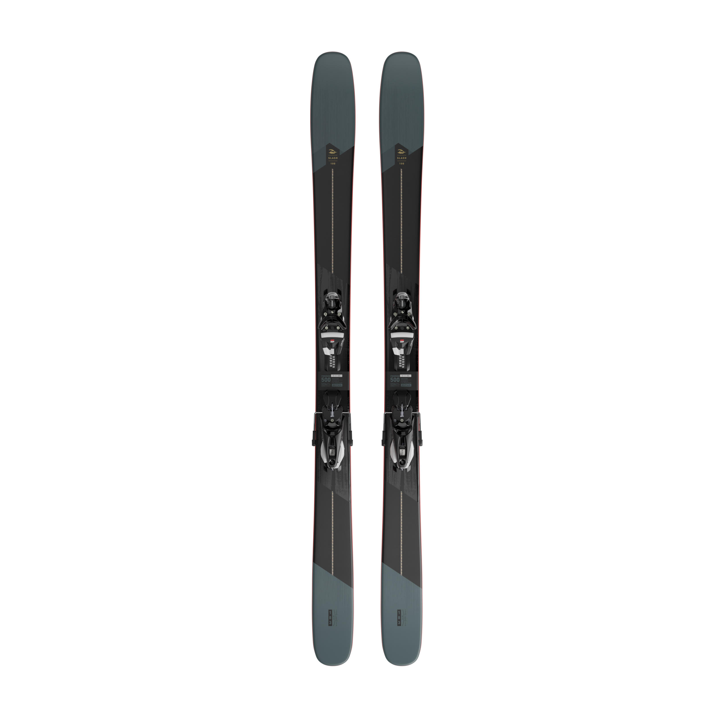 Wedze Ski Freeride/Freestyle - FR 500 Slash 100 mit Bindung Herren