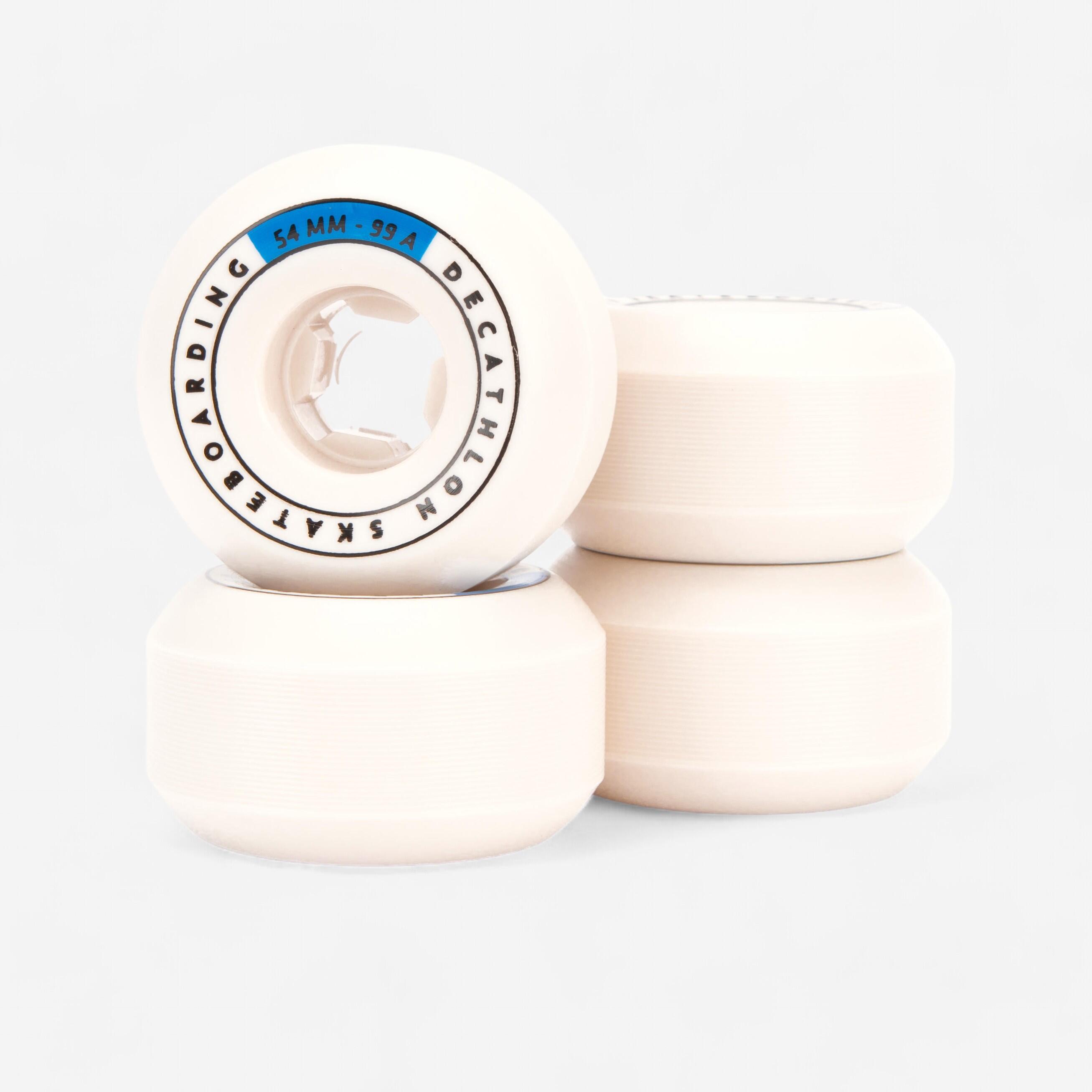 Oxelo Skateboardrollen 56 mm 99A konisch 4er-Set elfenbeinfarben