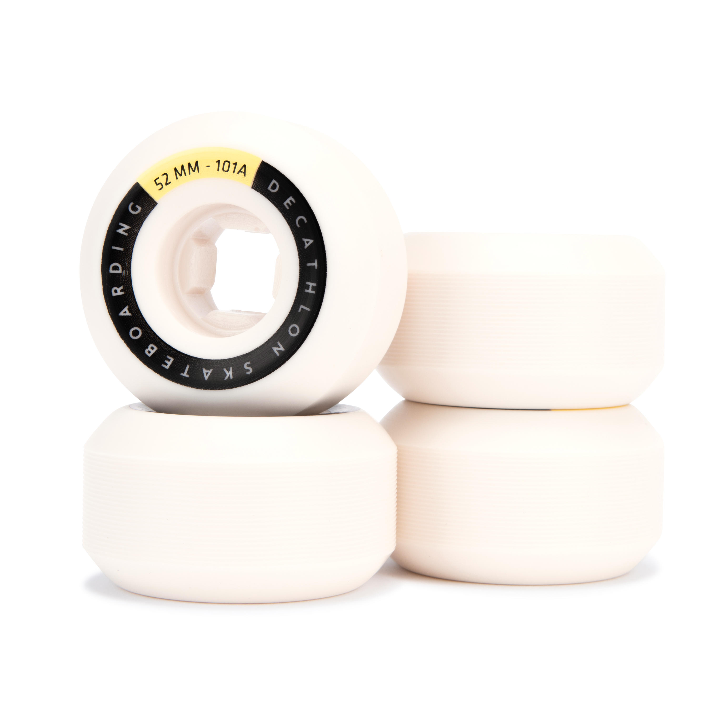 Oxelo Skateboardrollen 52 mm 101A konisch 4er-Set elfenbein