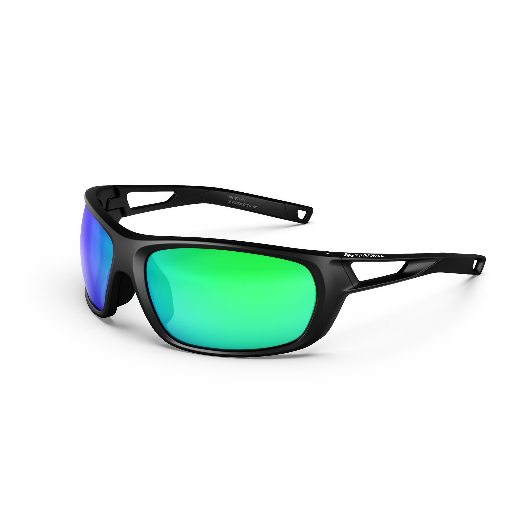 Quechua Sonnenbrille Wandern MH580 Erwachsene Kategorie 4 schwarz/grün