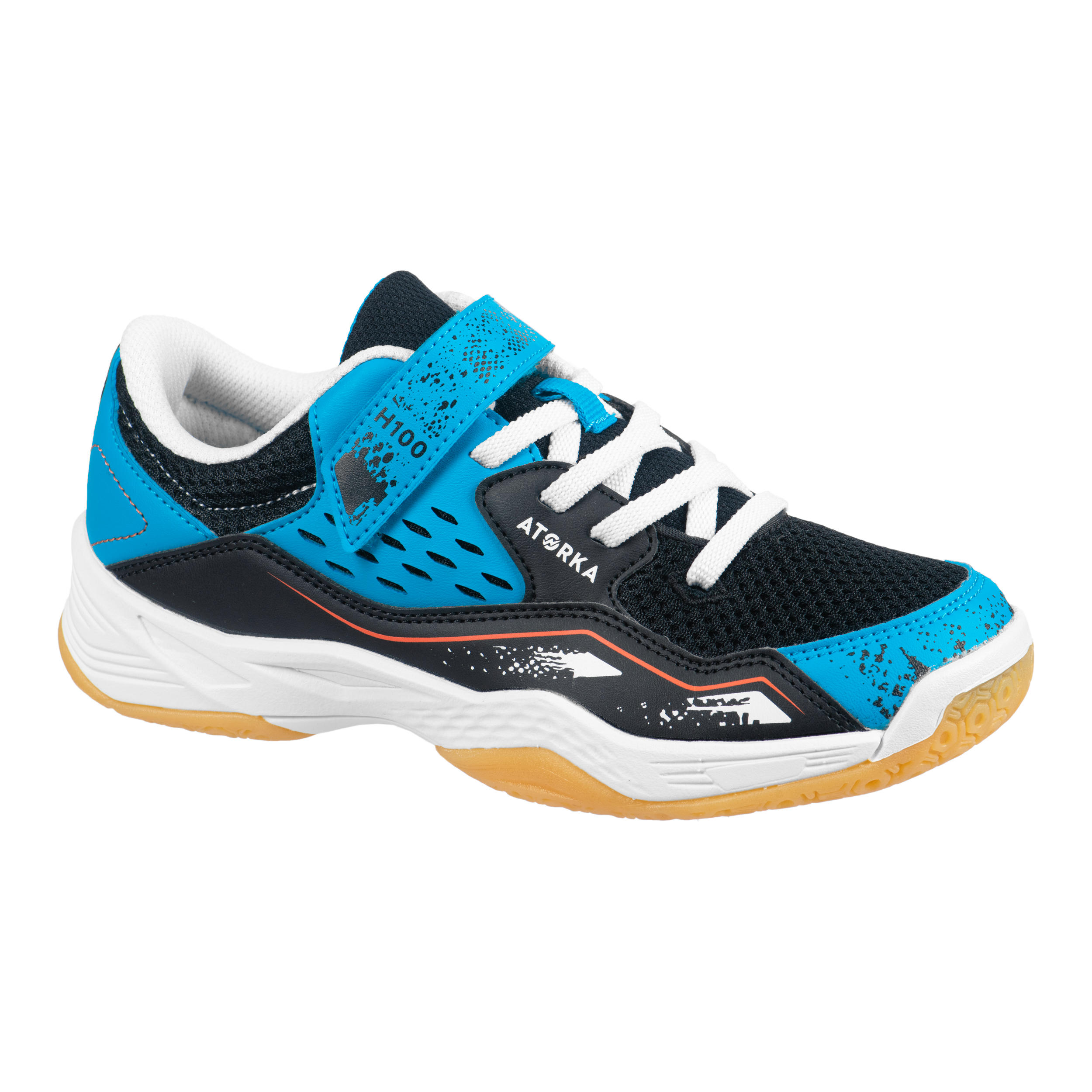 Atorka Handballschuhe H100 mit Schnürsenkeln Kinder orange/grau