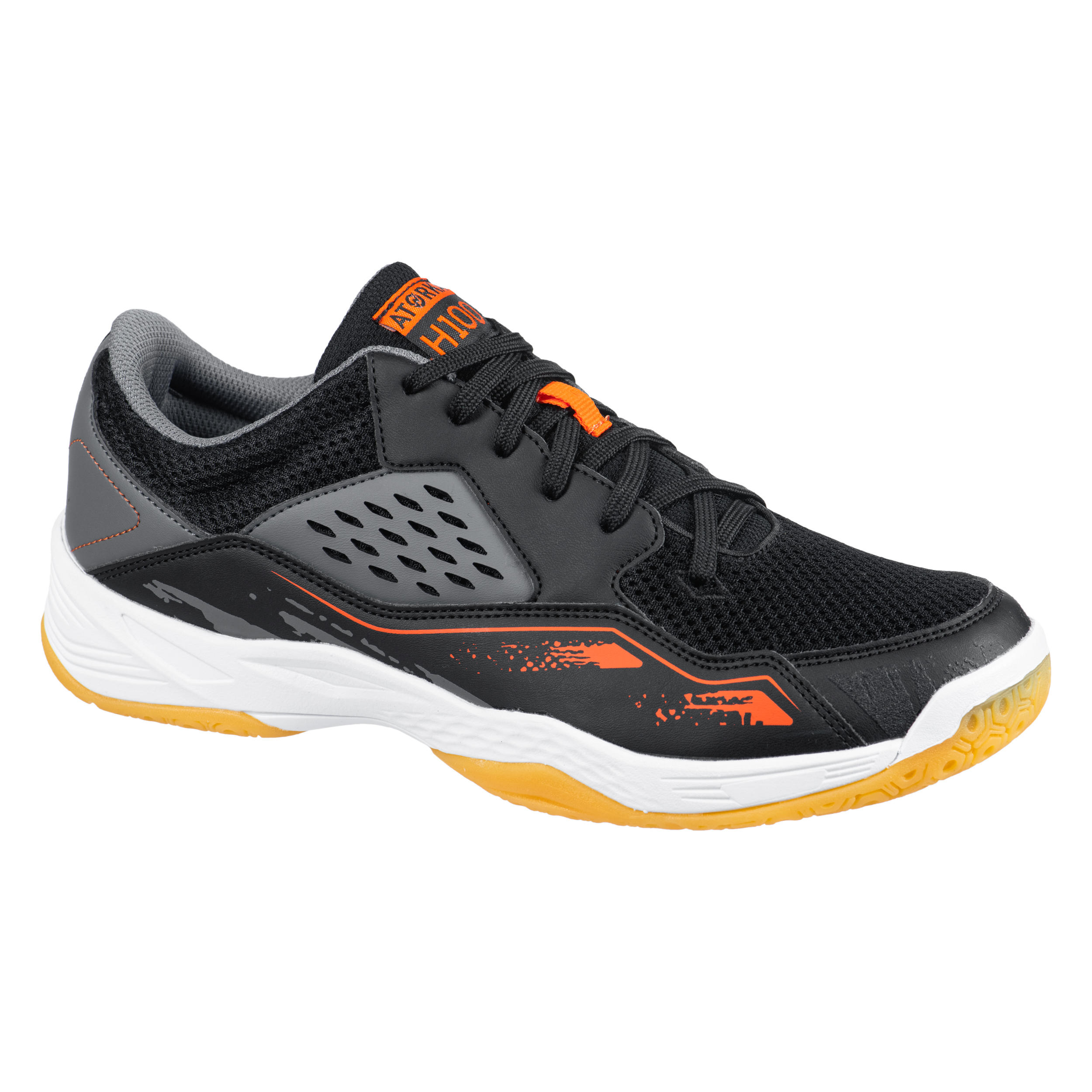 Atorka Handballschuhe H100 Damen/Herren schwarz/orange