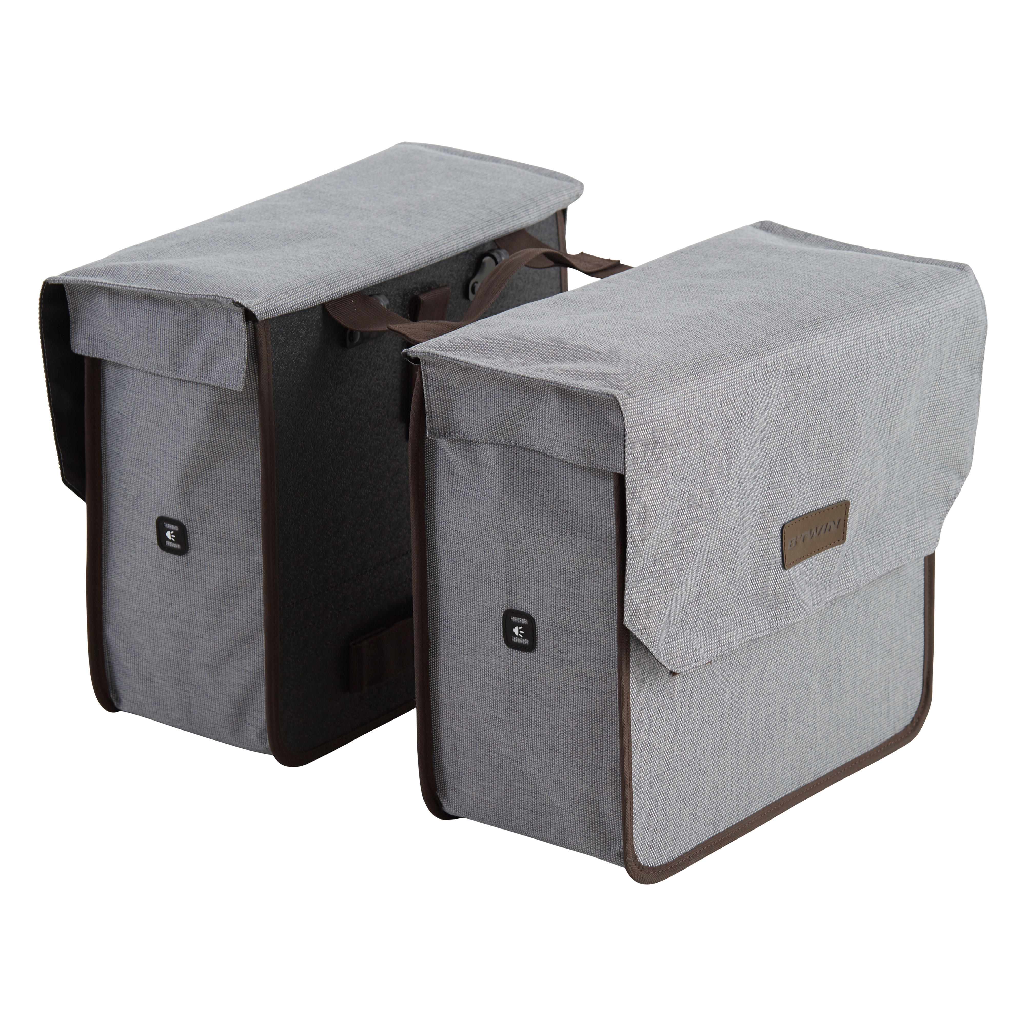 Elops Doppel-Fahrradtasche Gepäcktasche 500 2 × 20 Liter schwarz/neongelb