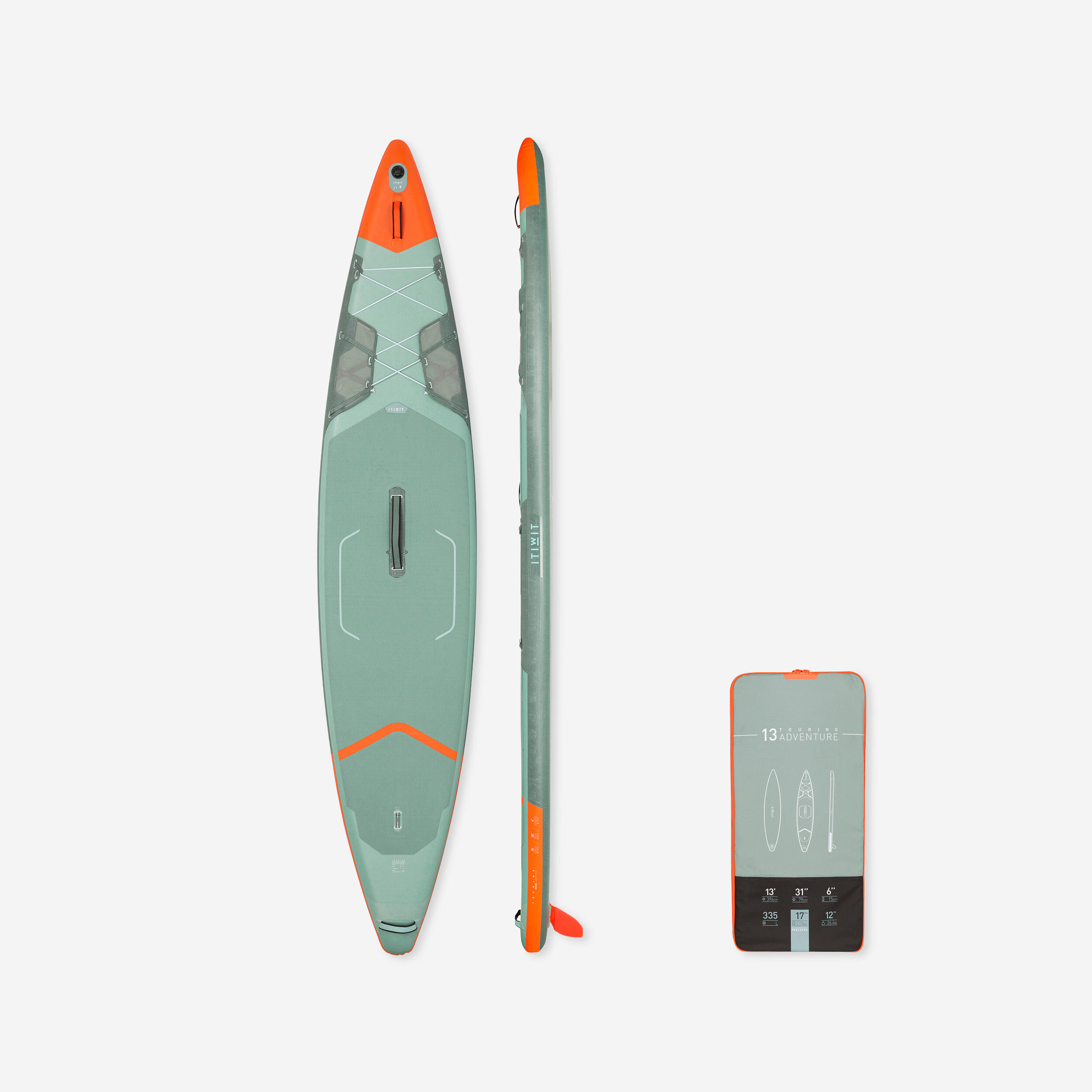 Itiwit SUP-Board Stand Up Paddle aufblasbar X500 13"-31' grün