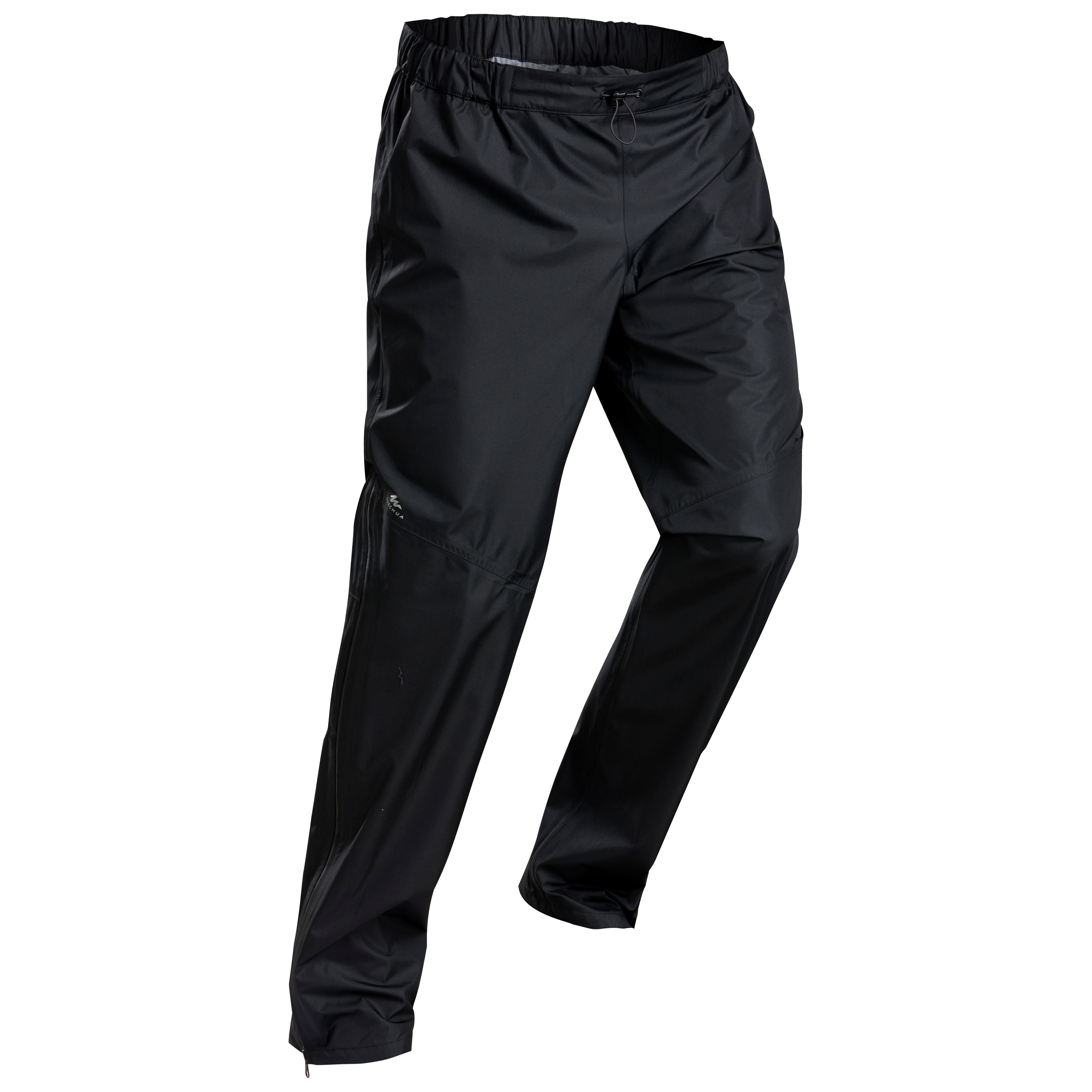 Quechua Regenhose Bergwandern MH500 wasserdicht leicht Herren schwarz